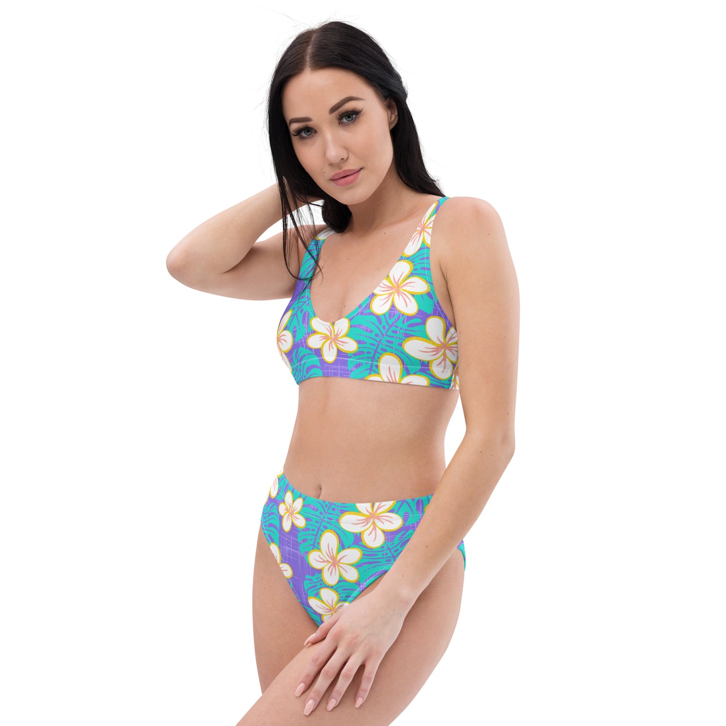 Ube Blue Recycled high-waisted bikini
