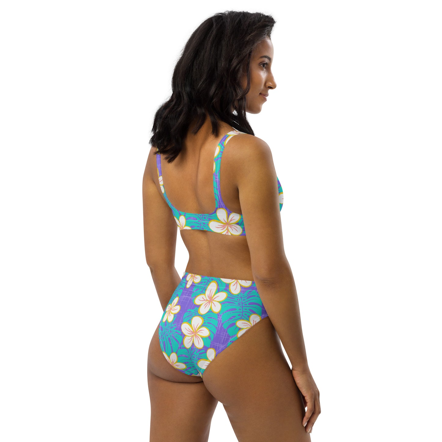 Ube Blue Recycled high-waisted bikini