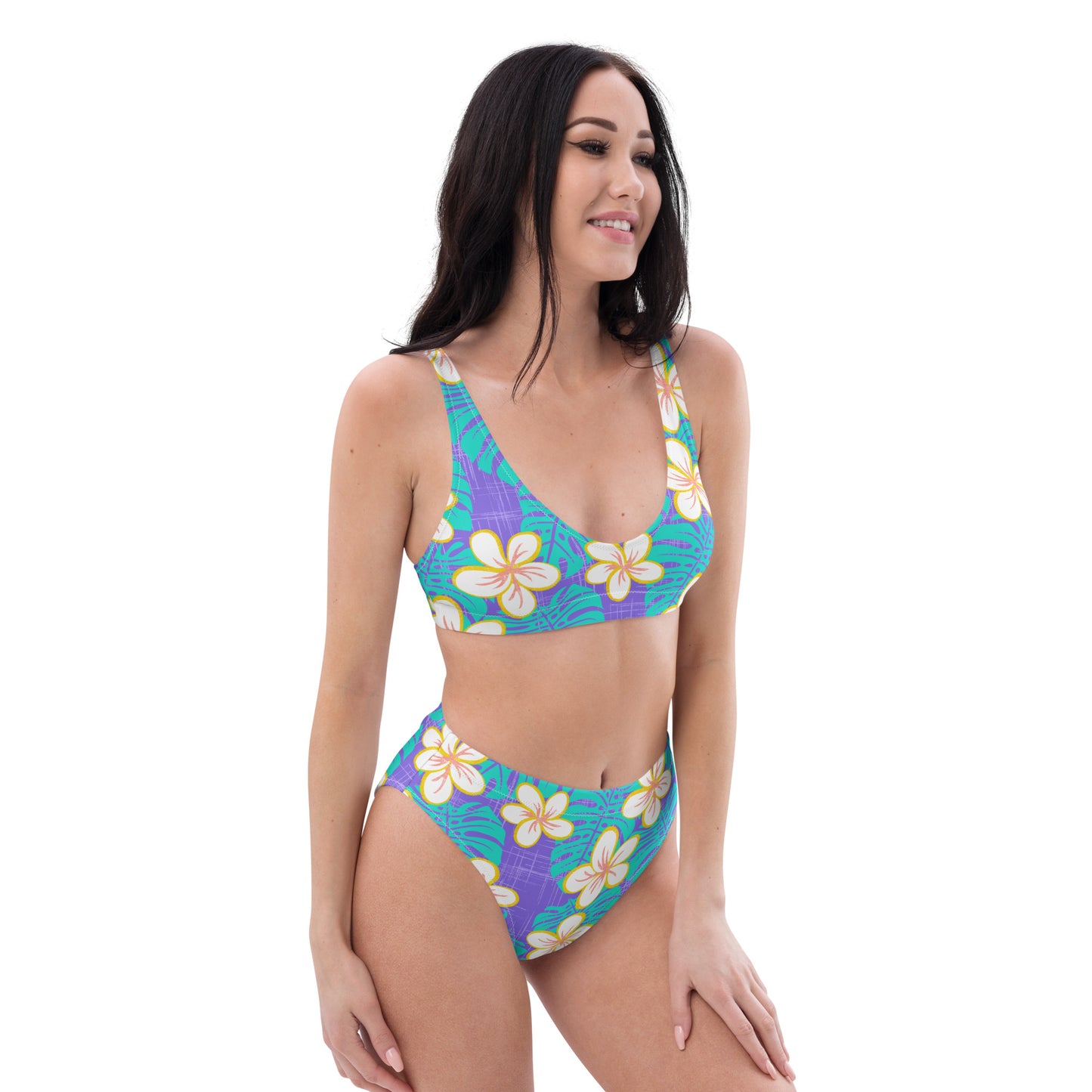 Ube Blue Recycled high-waisted bikini