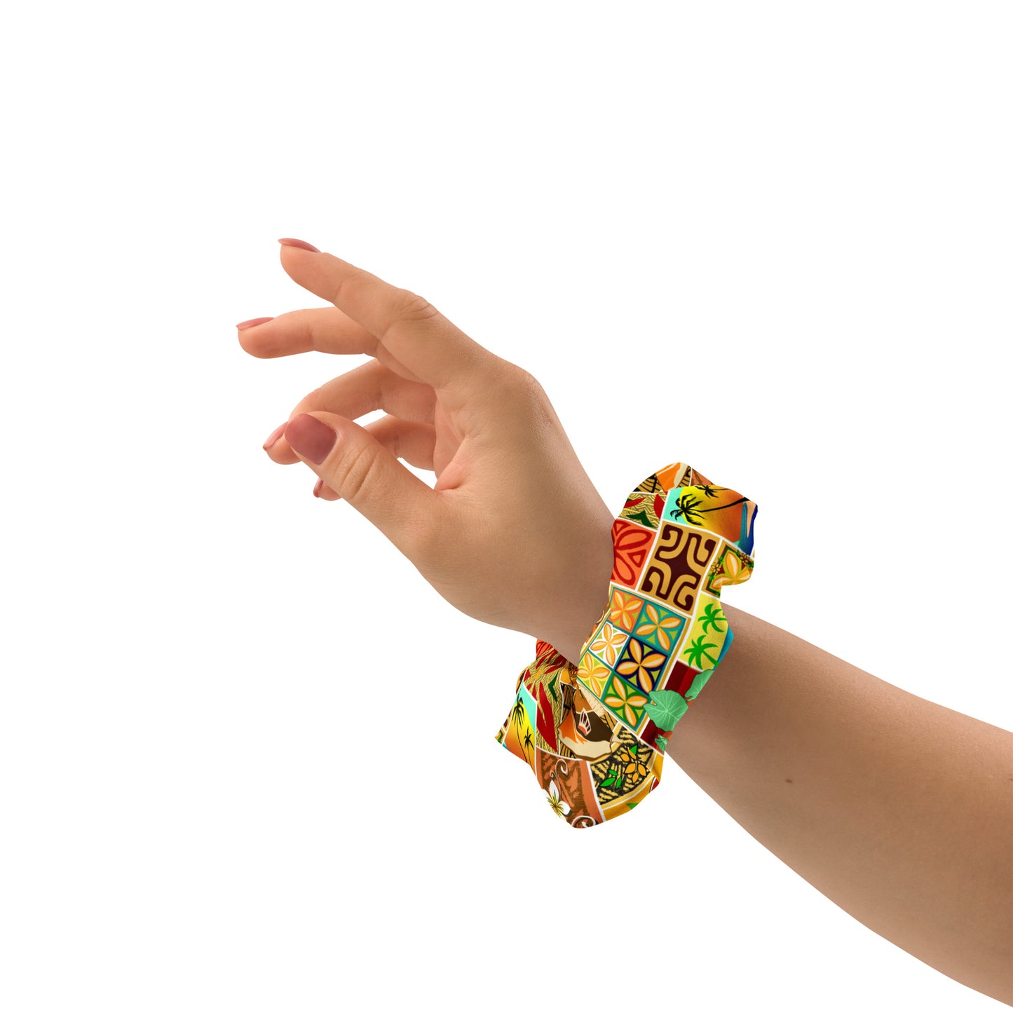 Hawaiian Motif Recycled Scrunchie