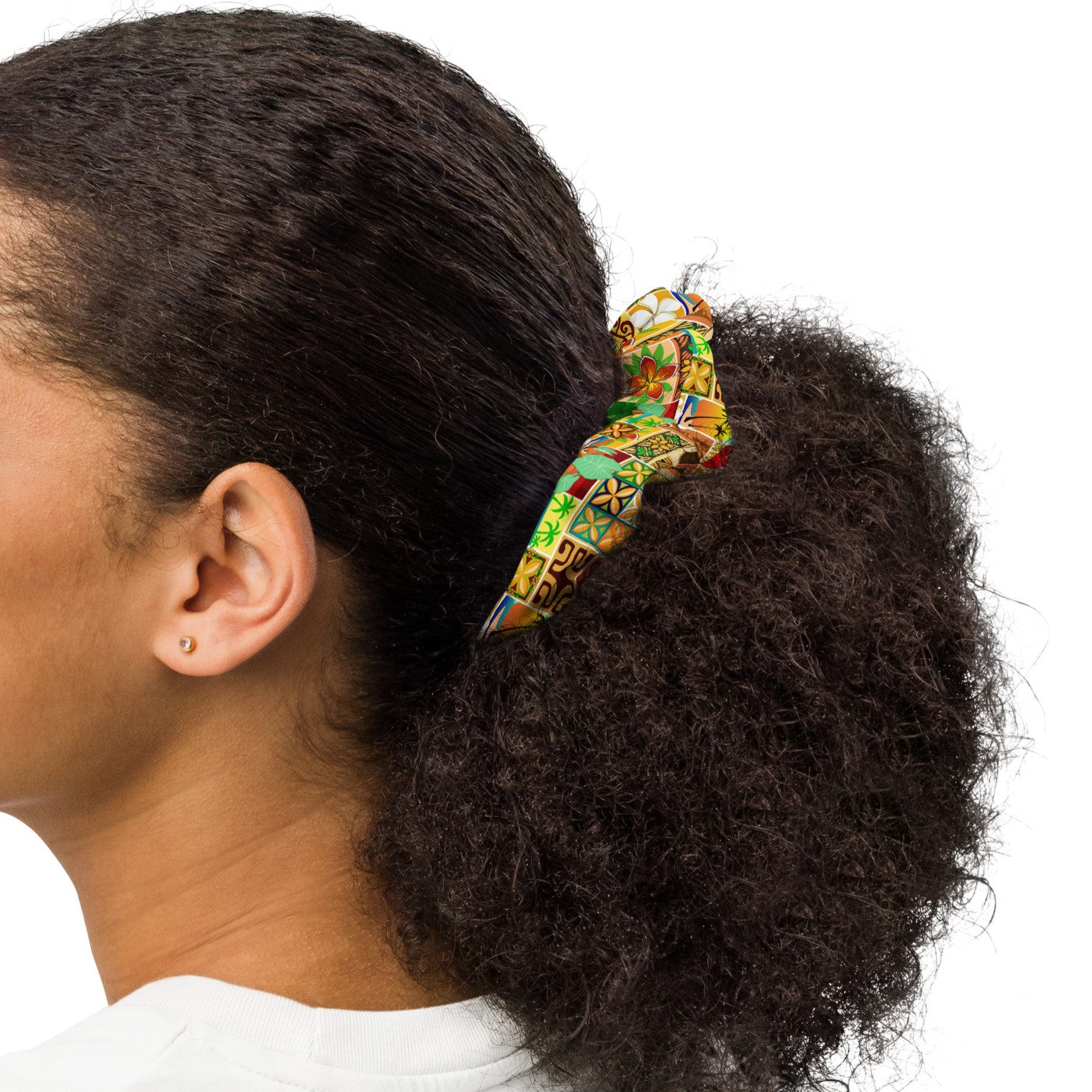 Hawaiian Motif Recycled Scrunchie