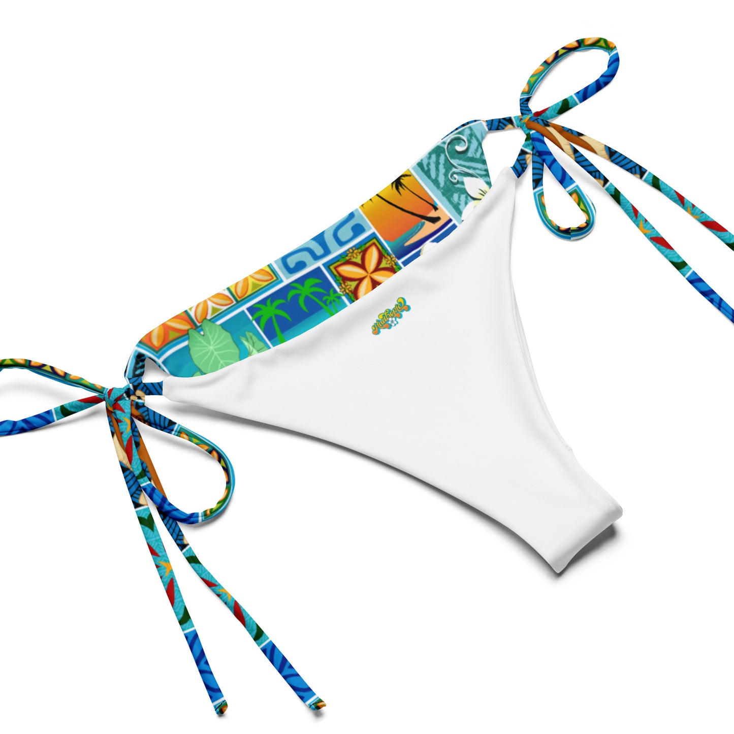 New Hawaiian Motif All-over print recycled string bikini