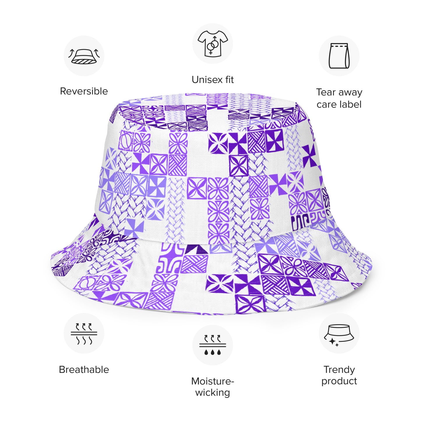 Tapa Tuesday Purple Reversible bucket hat