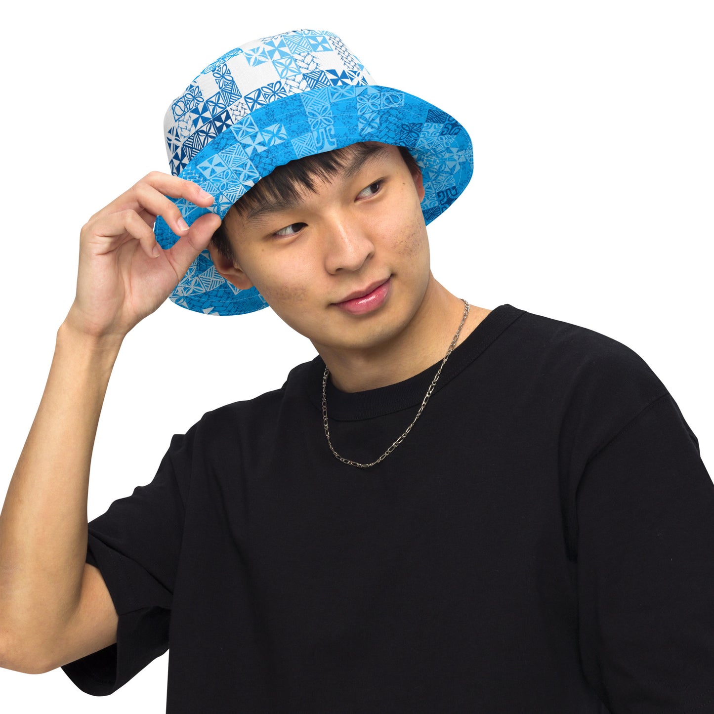 Tapa Tuesday Blue Reversible bucket hat