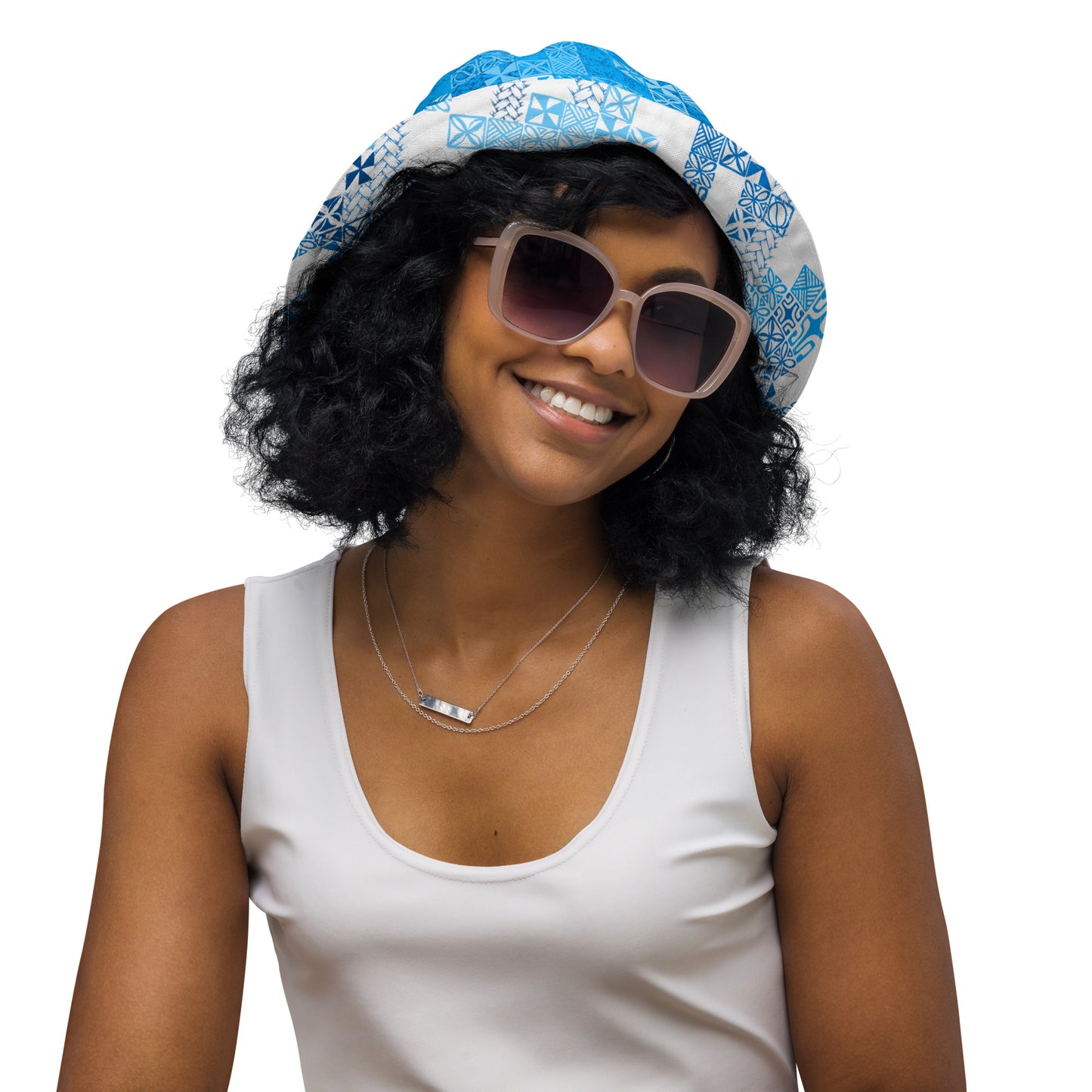 Tapa Tuesday Blue Reversible bucket hat