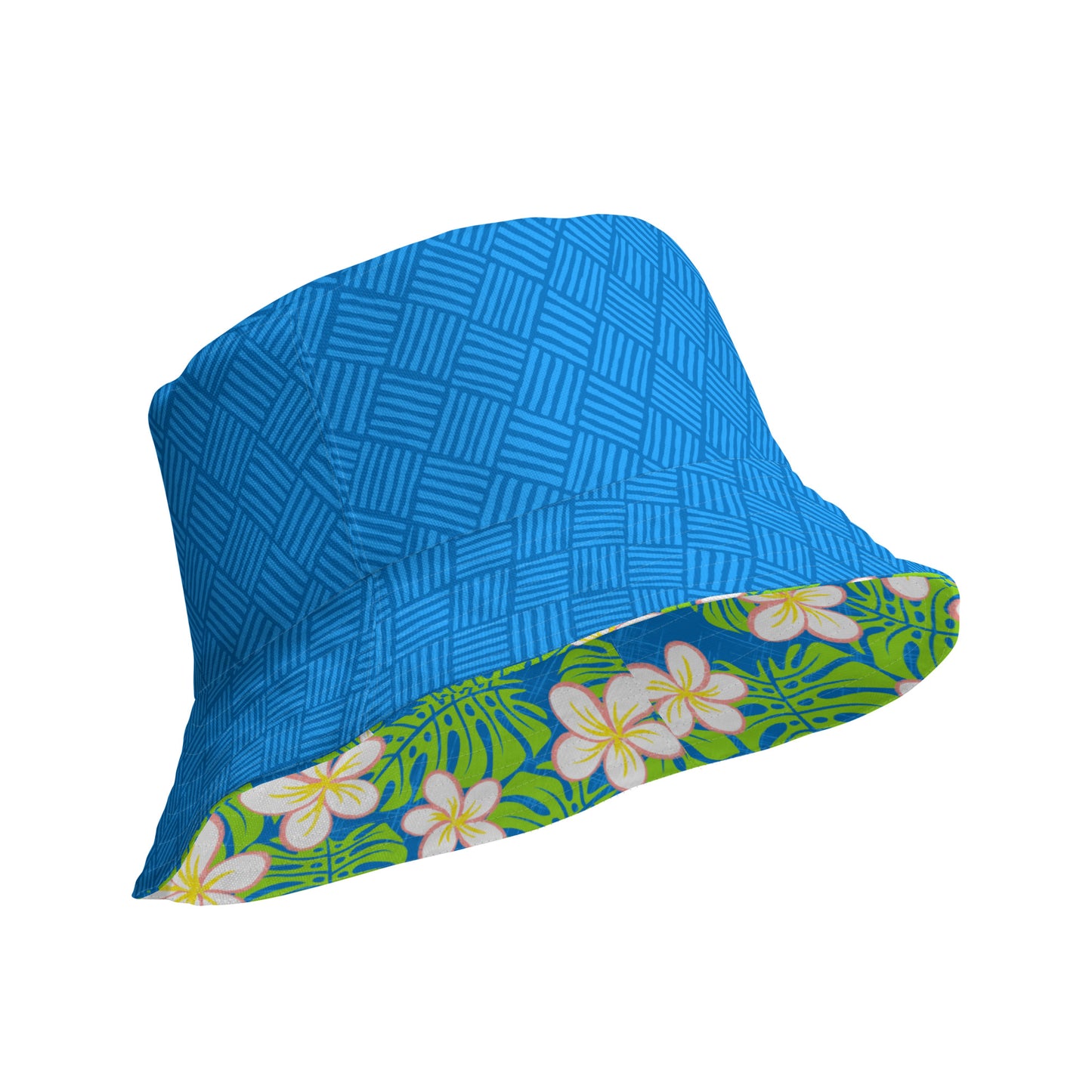 Honolulu Blue Weave Reversible bucket hat