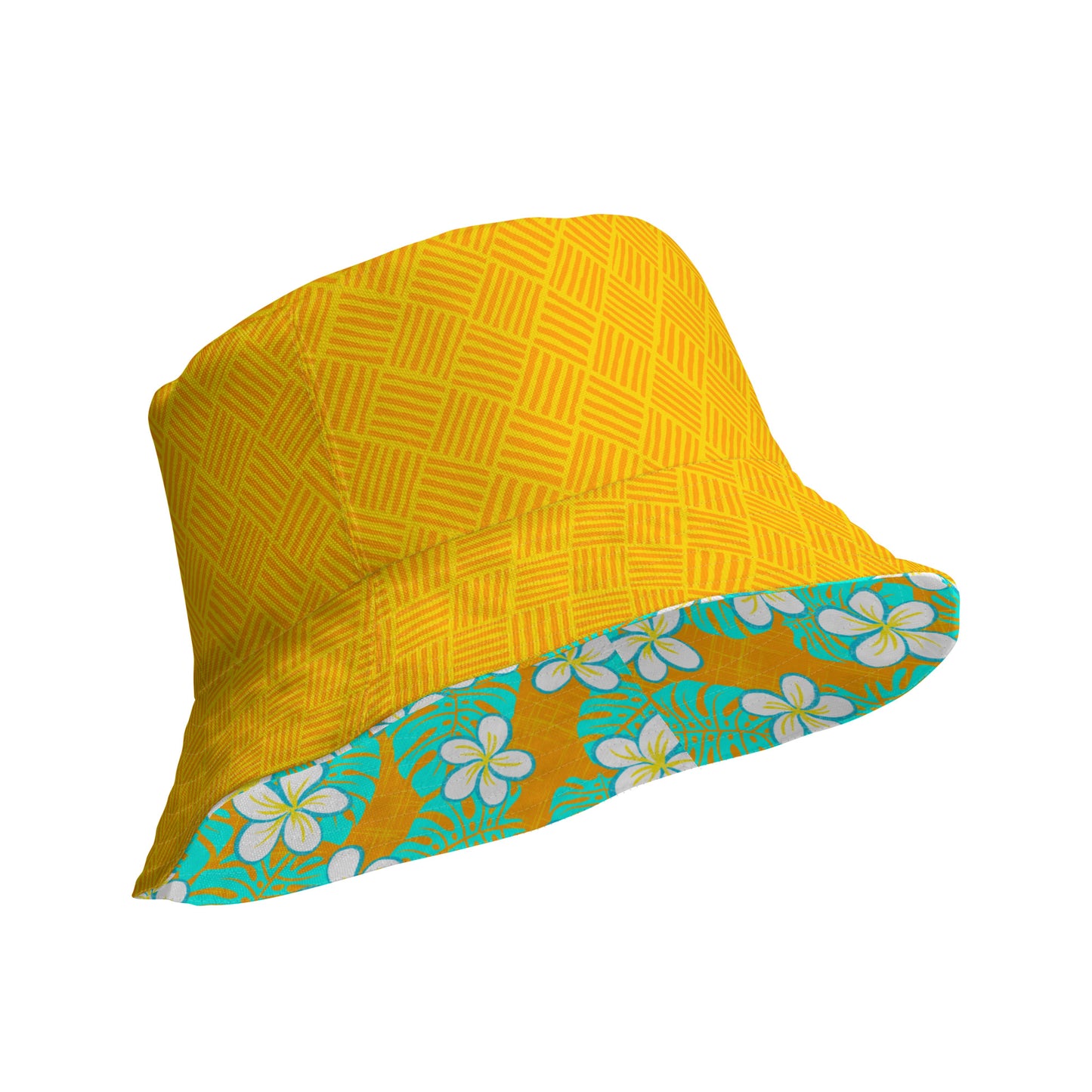 Get Tropical Orange Peel Weave Reversible bucket hat