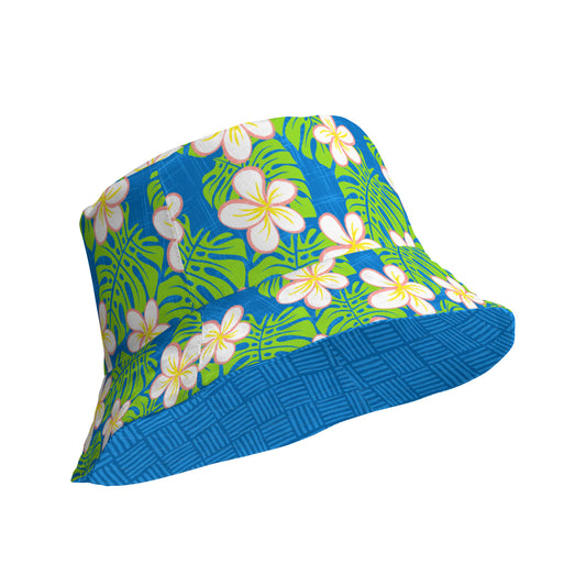 Honolulu Blue Weave Reversible bucket hat