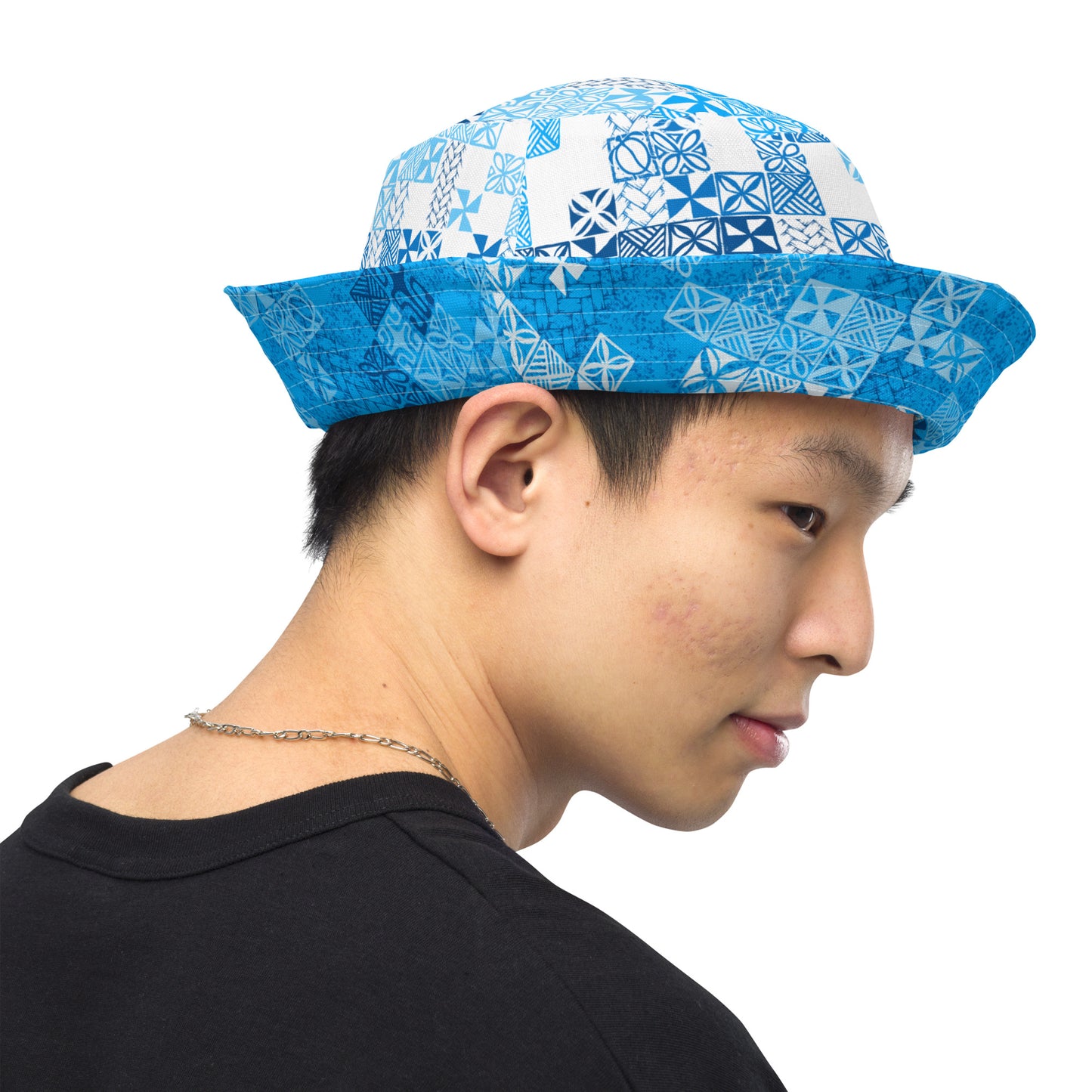 Tapa Tuesday Blue Reversible bucket hat