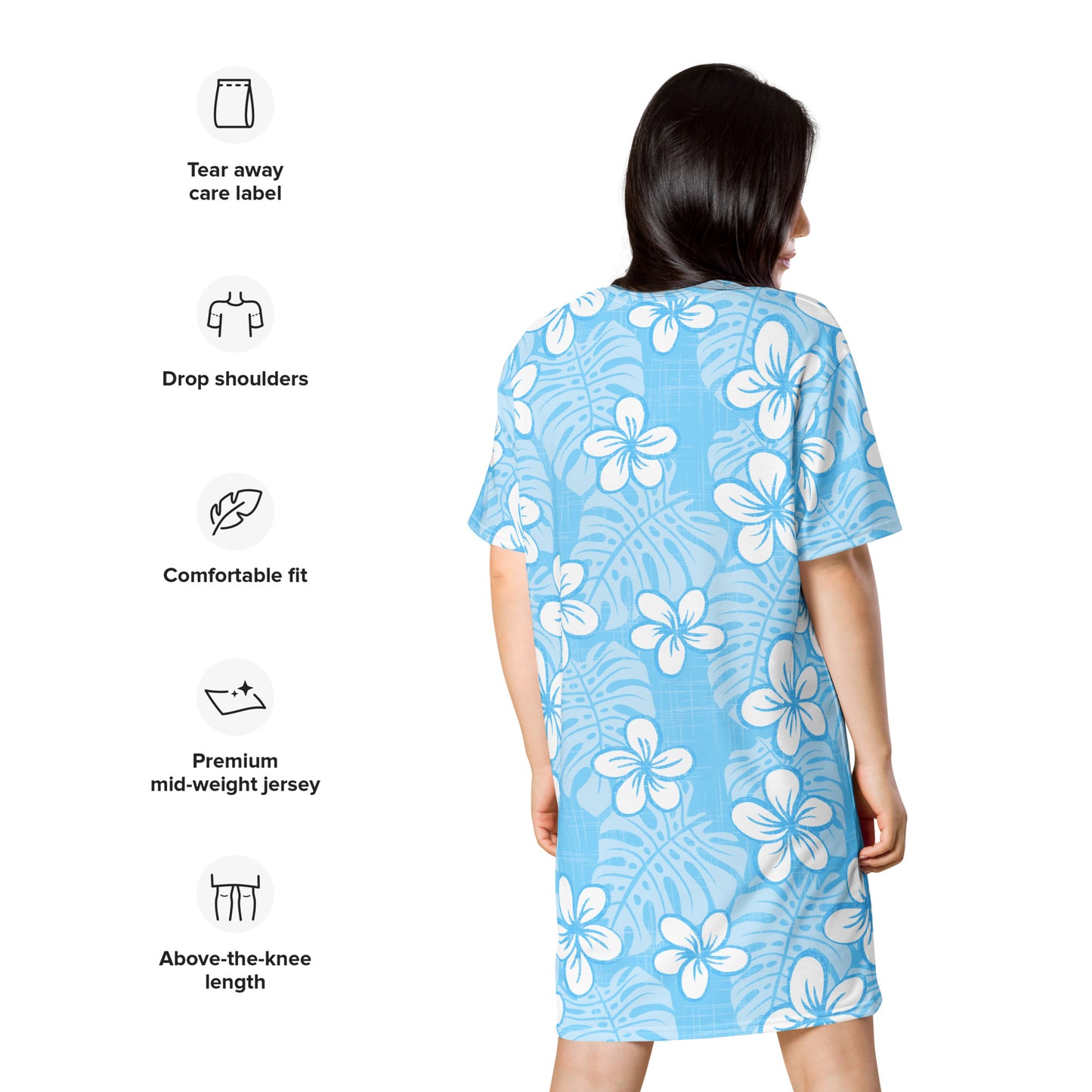Pale Blue Garden T-shirt dress