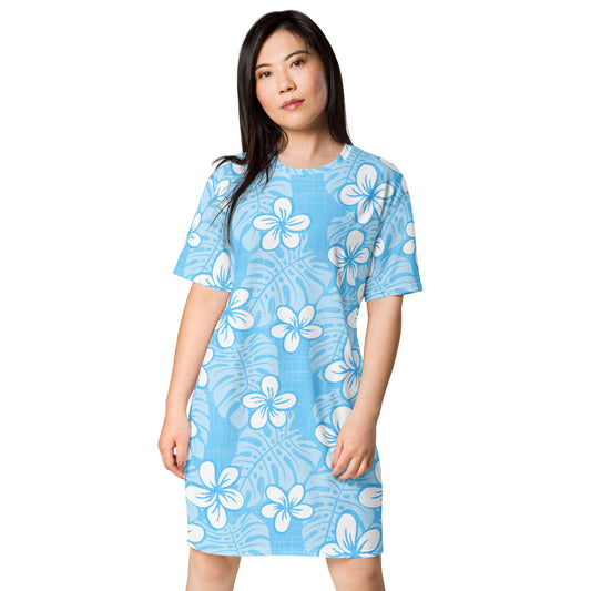 Pale Blue Garden T-shirt dress