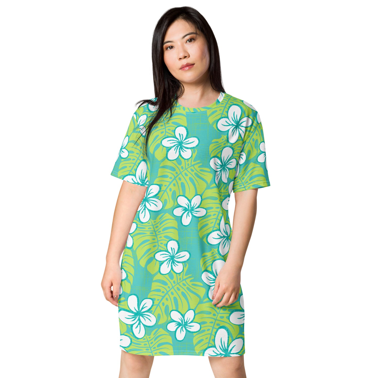 Faded Green Garden T-shirt dress