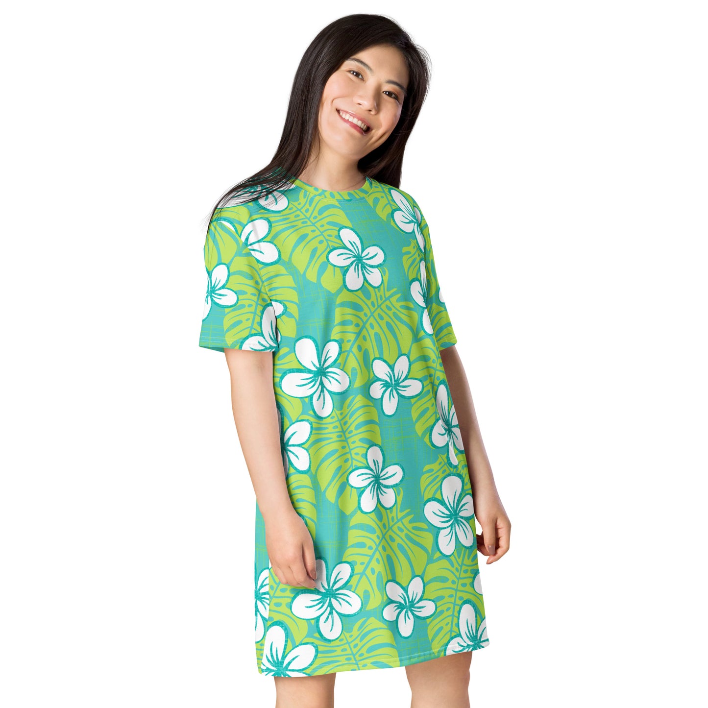 Faded Green Garden T-shirt dress