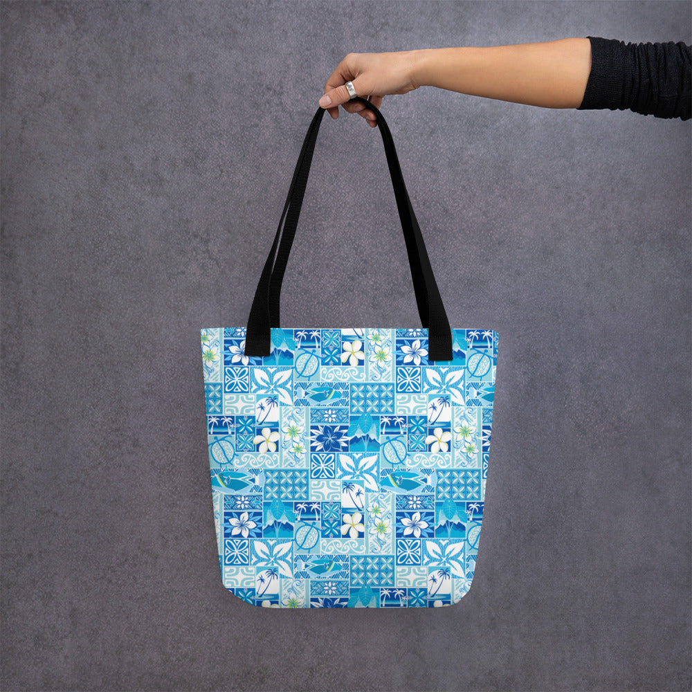 Blue Hawaiian Motif Tote bag