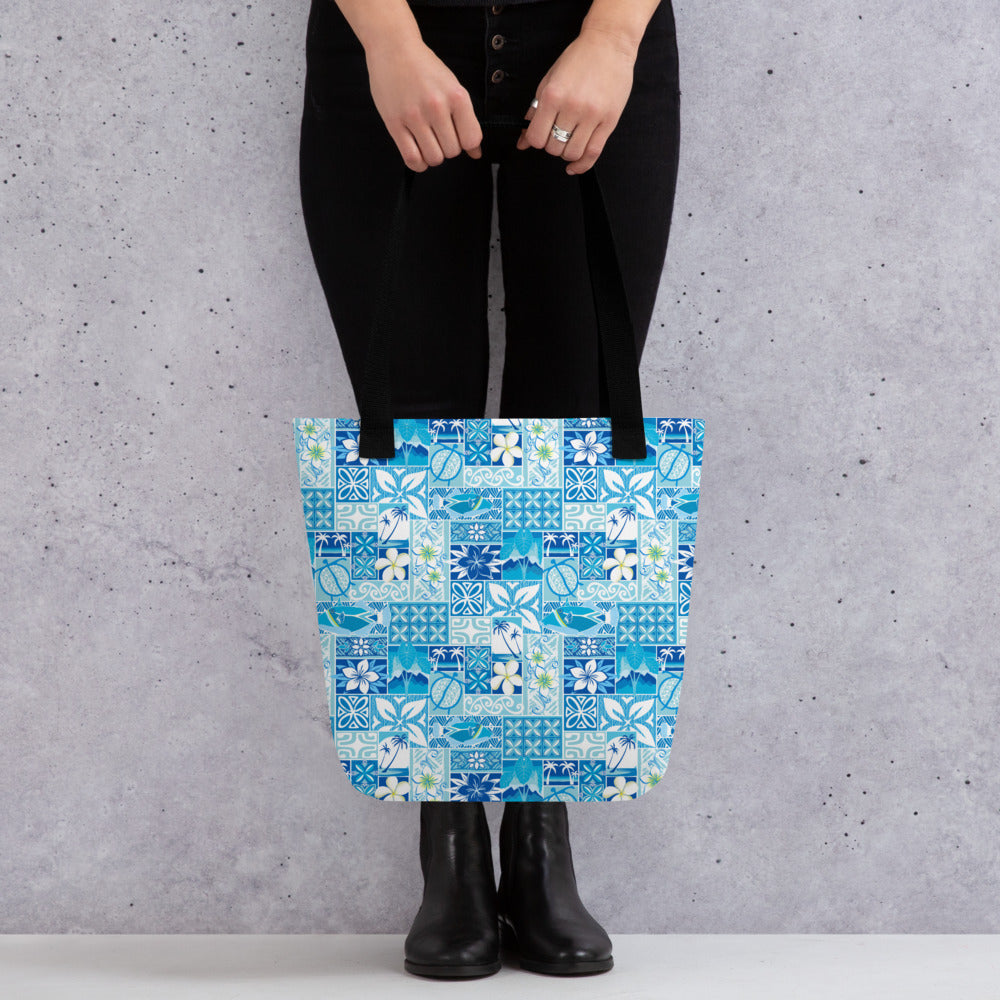 Blue Hawaiian Motif Tote bag