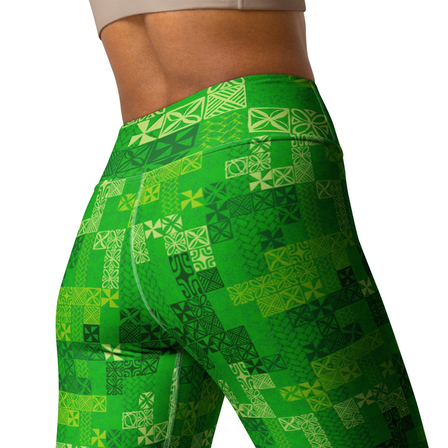 Tapa Tuesday Green Yoga Leggings