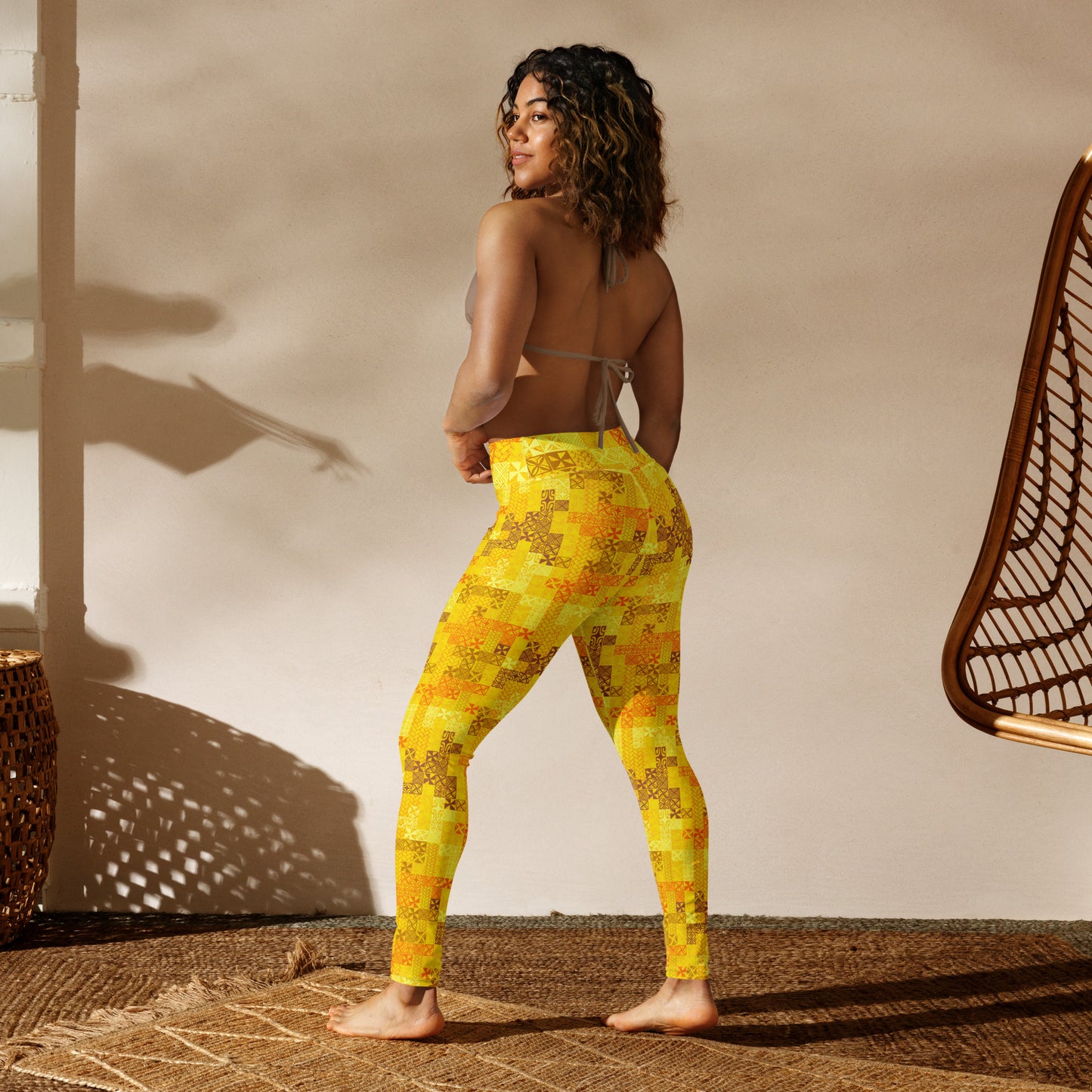 Tapa Tuesday Yellow Yoga Leggings