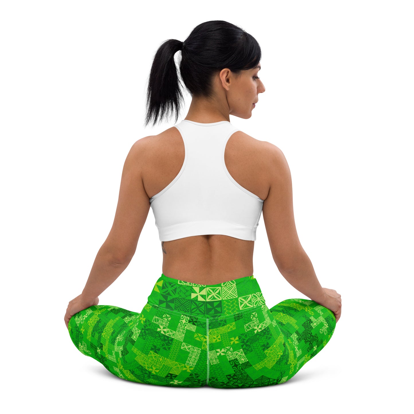 Tapa Tuesday Green Yoga Leggings