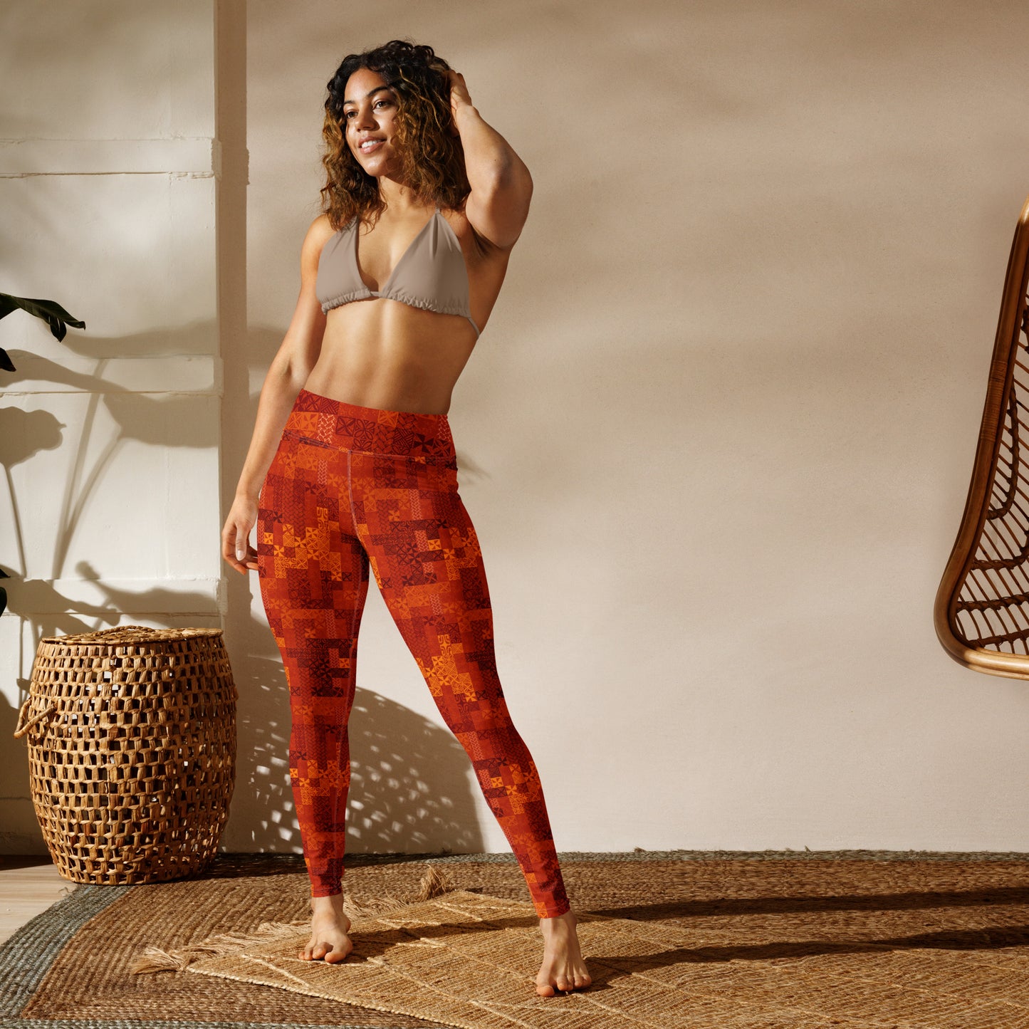 Tapa Tuesday Red Yoga Leggings