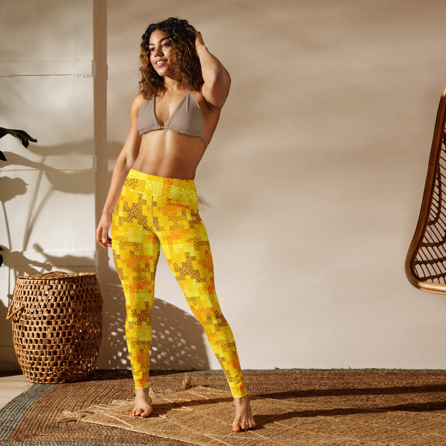 Tapa Tuesday Yellow Yoga Leggings