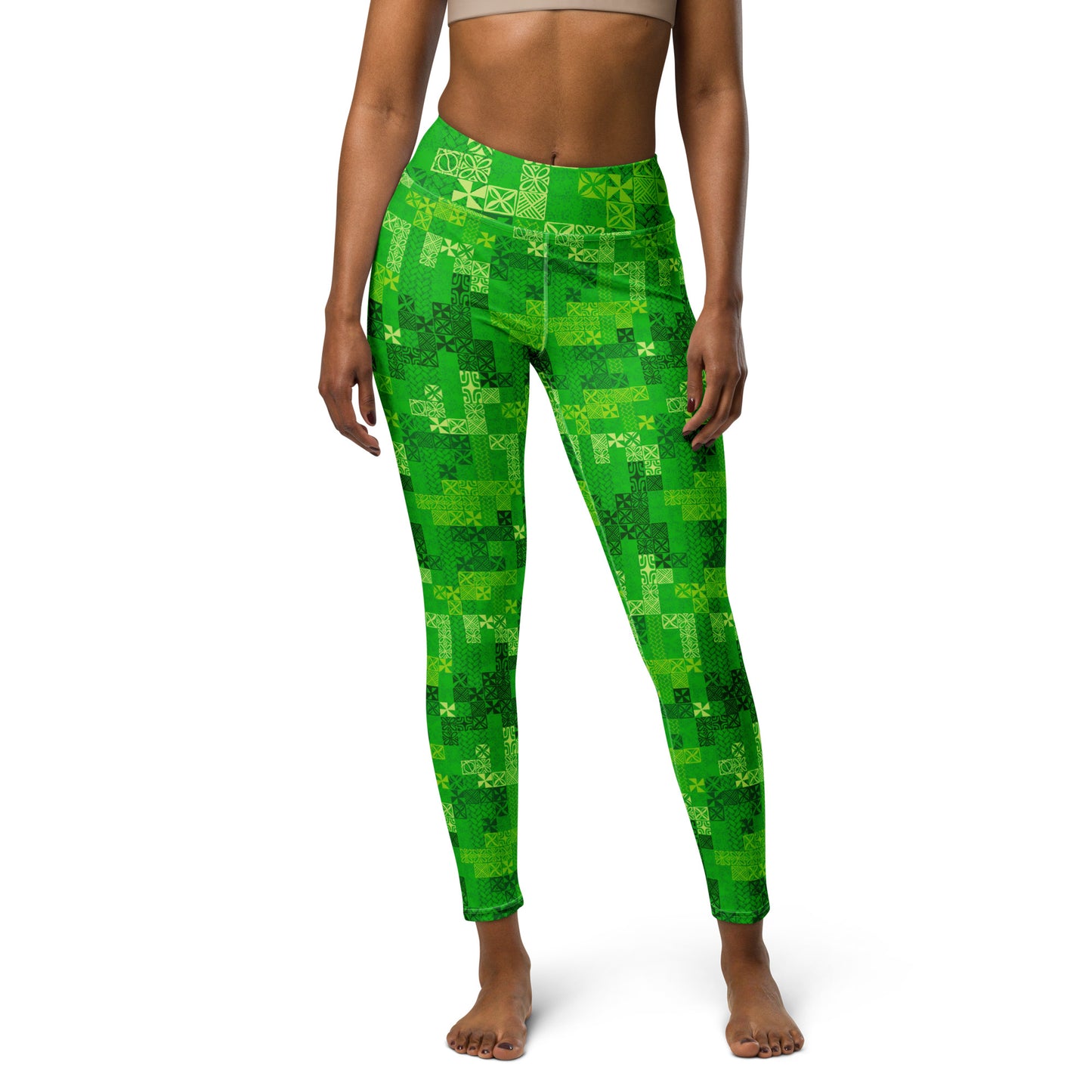 Tapa Tuesday Green Yoga Leggings