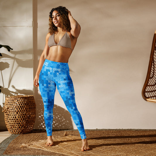 Tapa Tuesday Blue Yoga Leggings