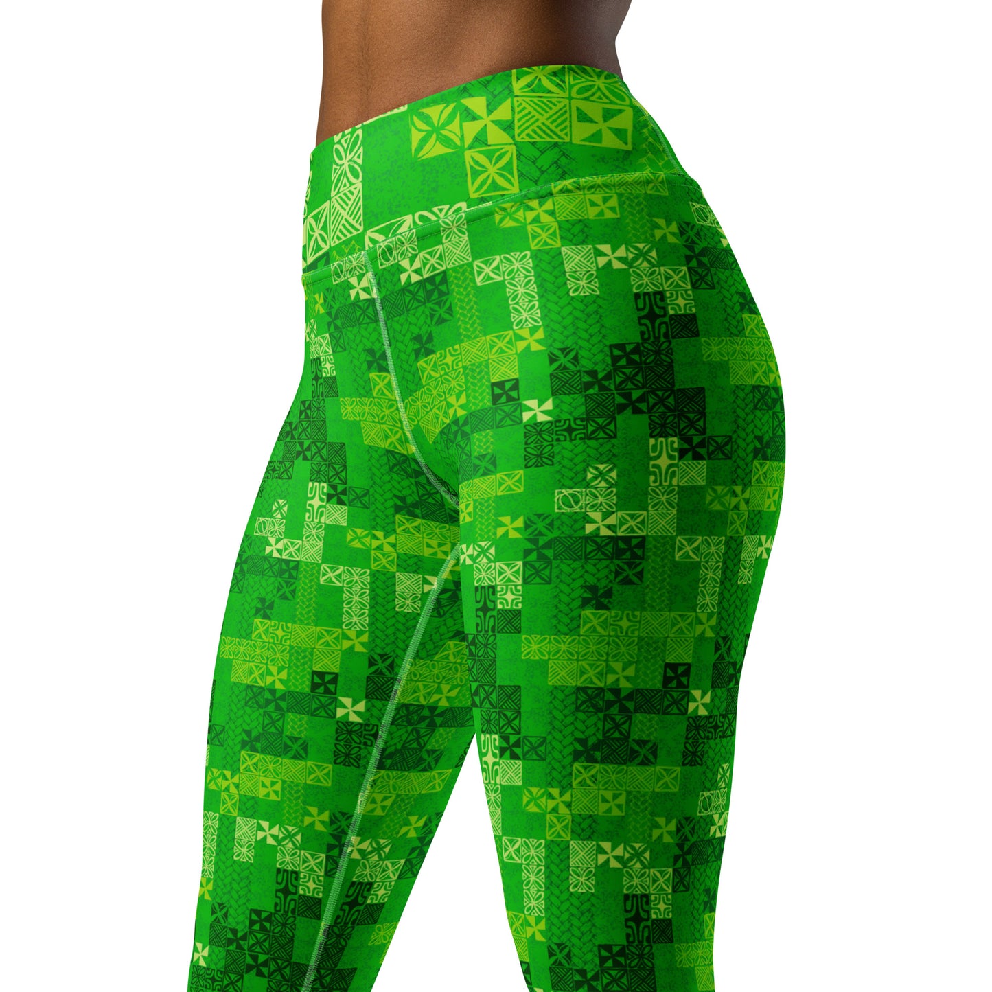 Tapa Tuesday Green Yoga Leggings