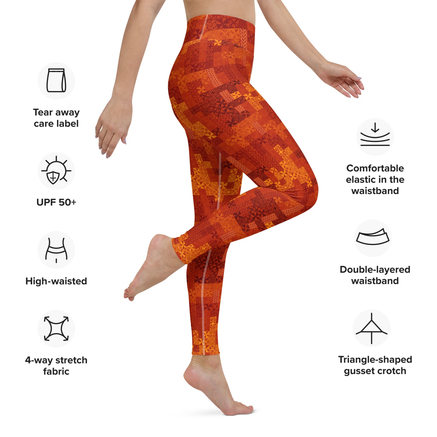 Tapa Tuesday Red Yoga Leggings