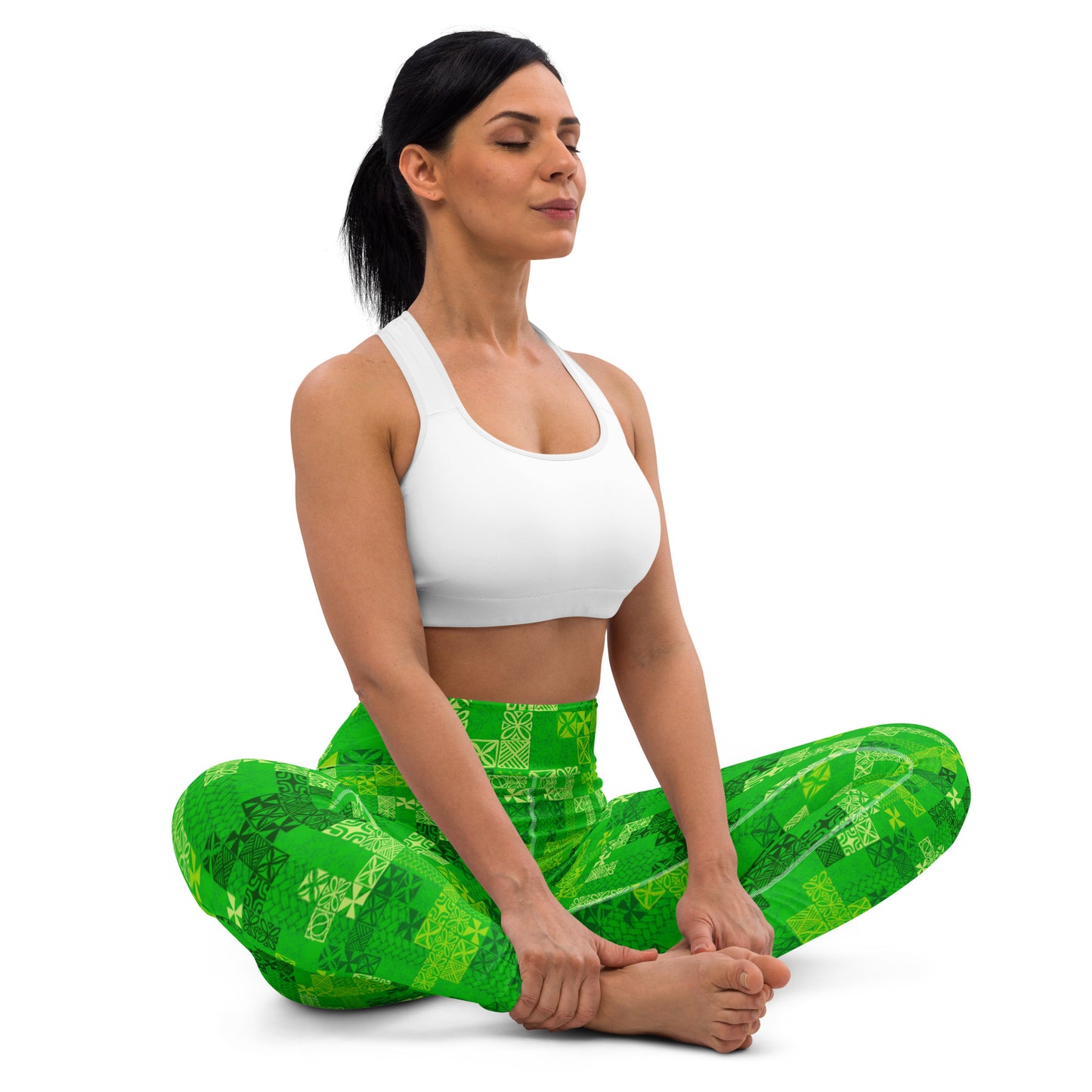 Tapa Tuesday Green Yoga Leggings