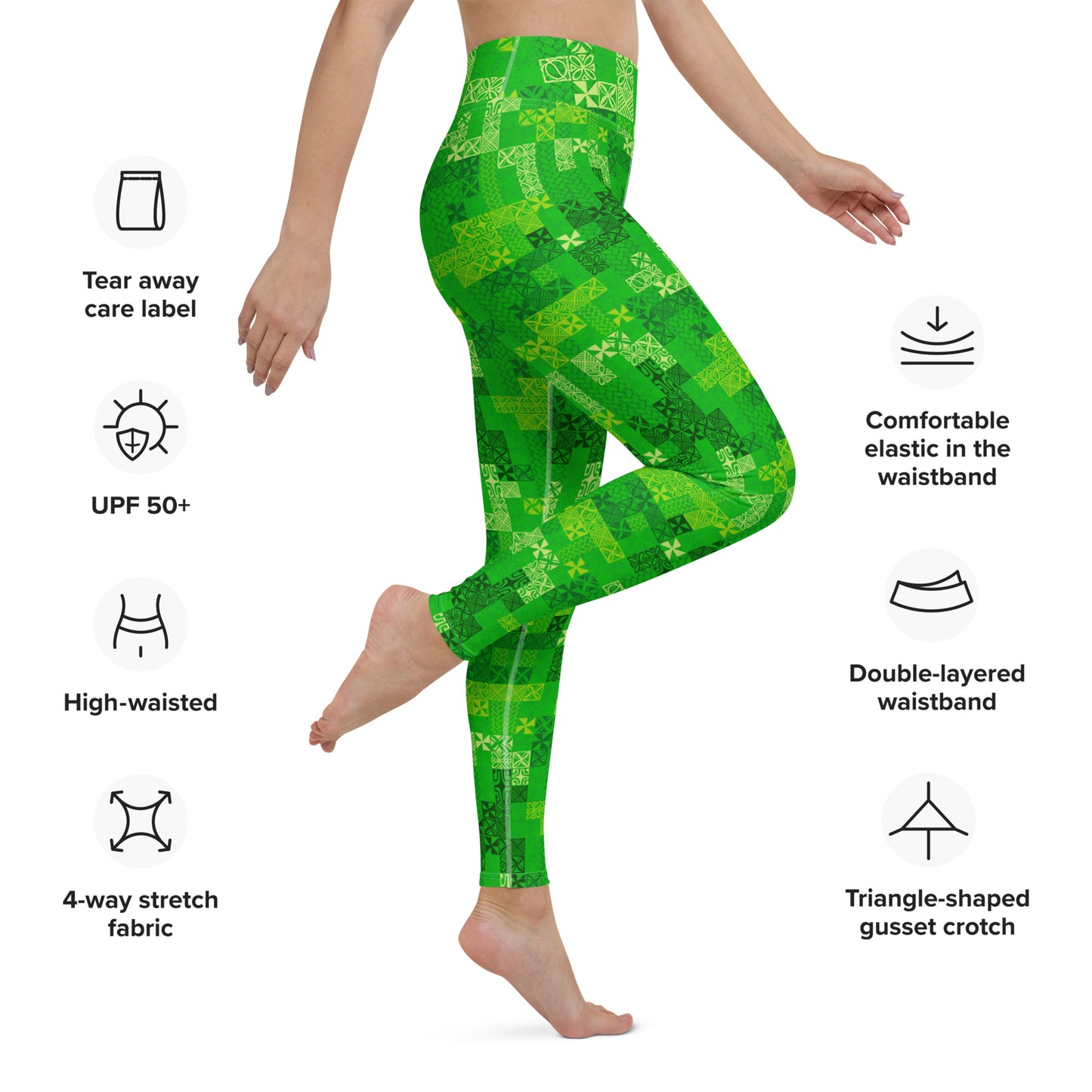 Tapa Tuesday Green Yoga Leggings