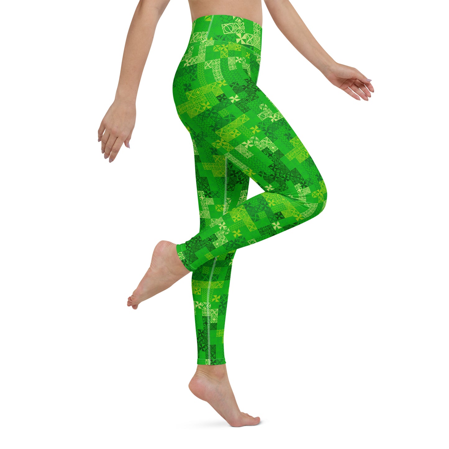 Tapa Tuesday Green Yoga Leggings