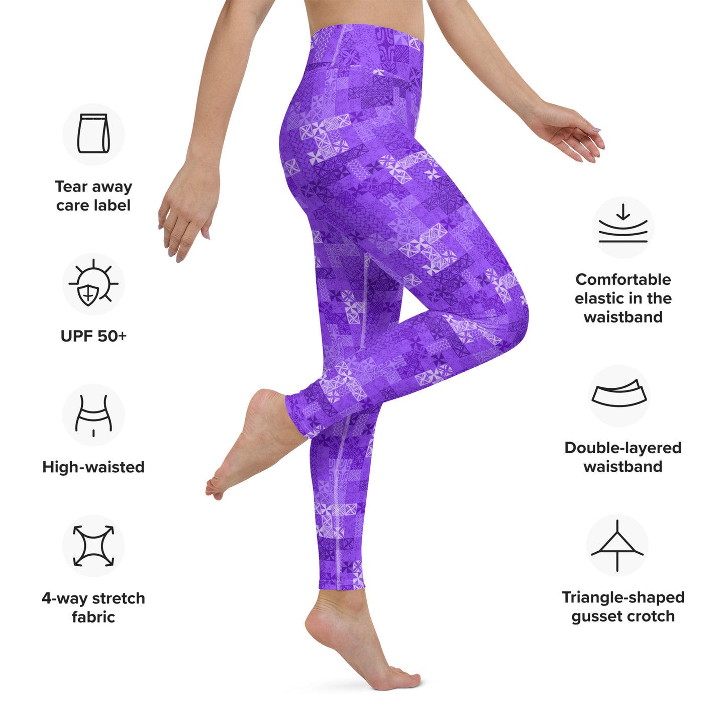 Tapa Tuesday Purple Yoga Leggings