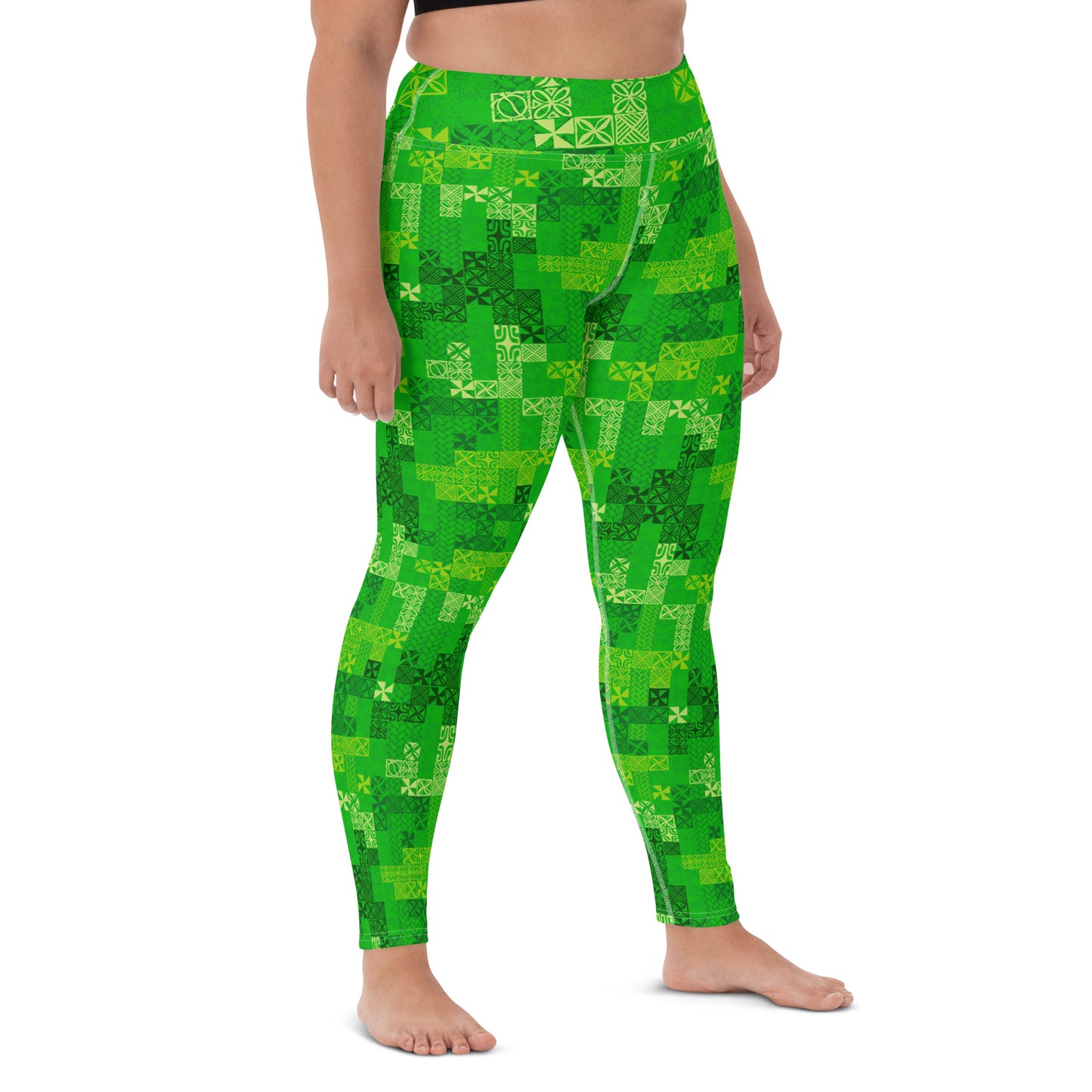 Tapa Tuesday Green Yoga Leggings