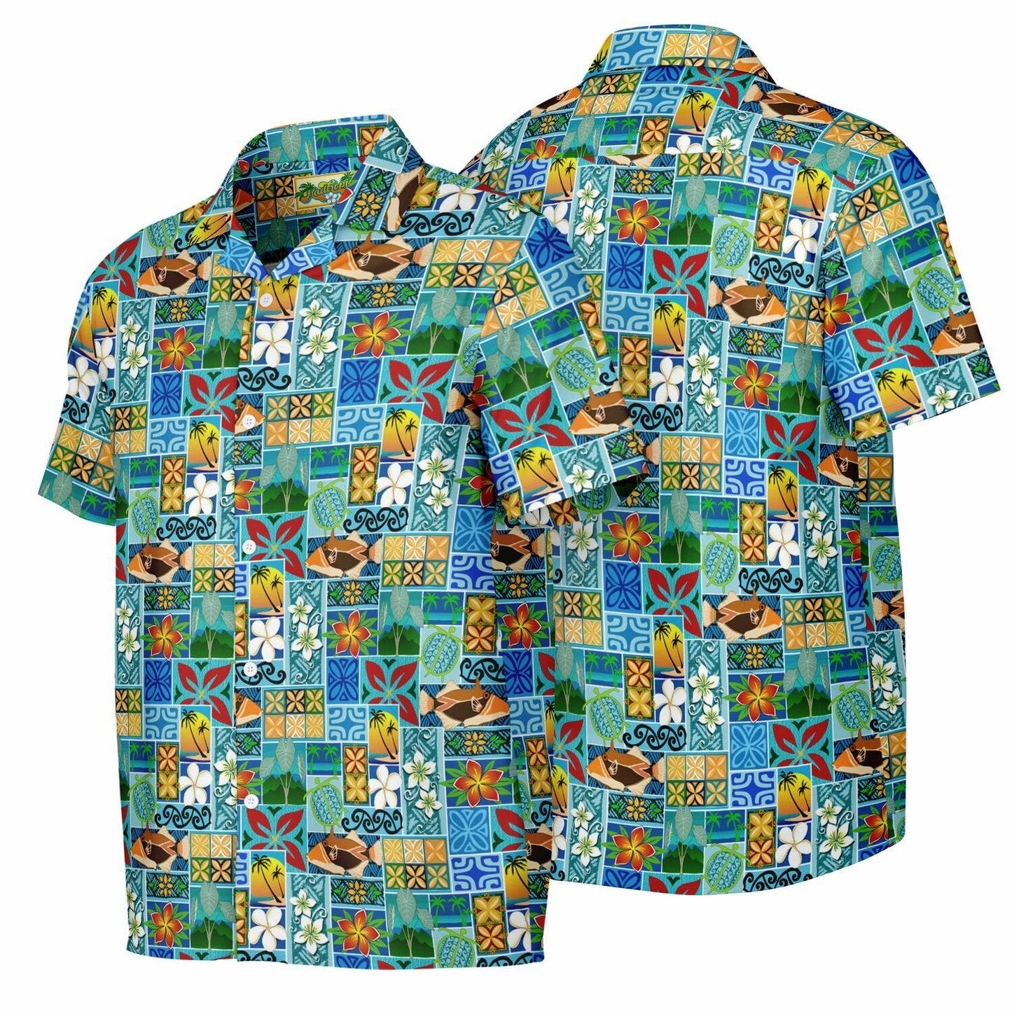 New Hawaiian Motif Short Sleeve Button-Down Shirt