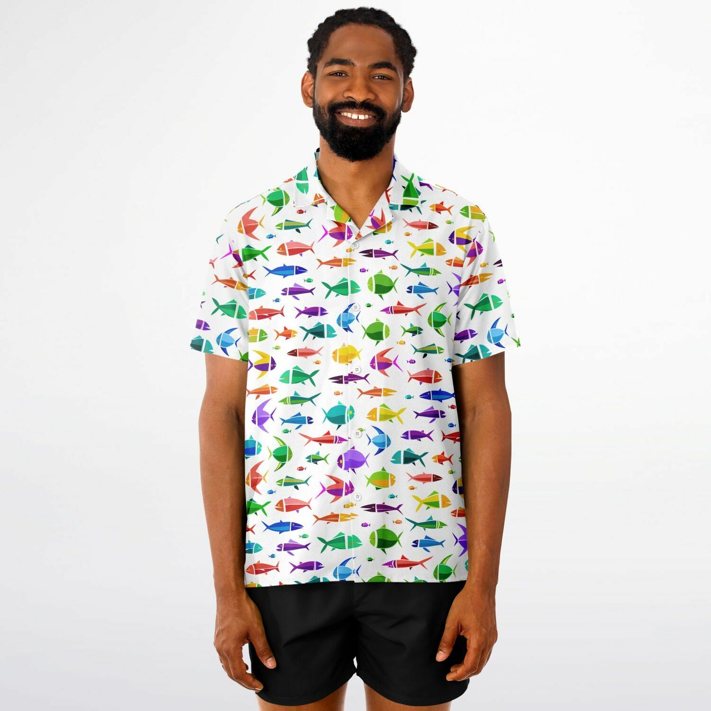 'Fishies' Short Sleeve Button-Down Shirt