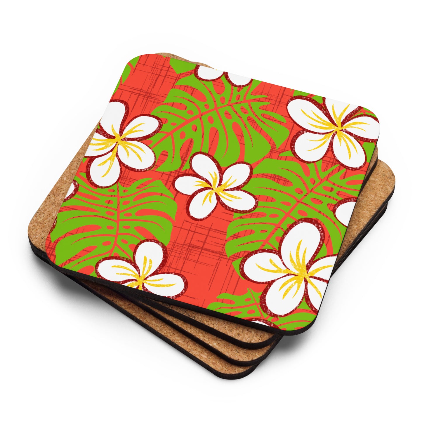 Garden's Edge Kalikimaka Cork-back coaster