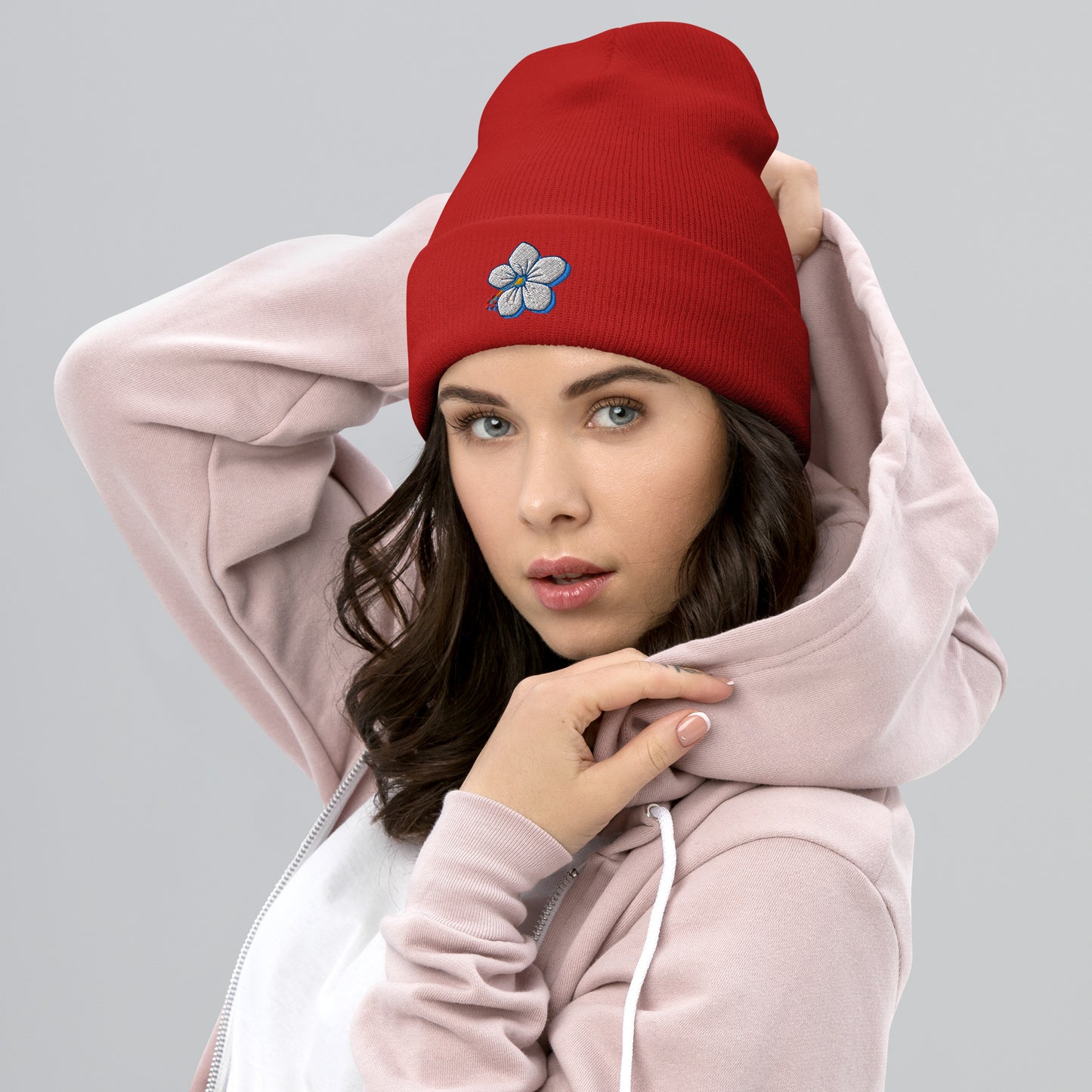 Tropic Blossom Cuffed Beanie