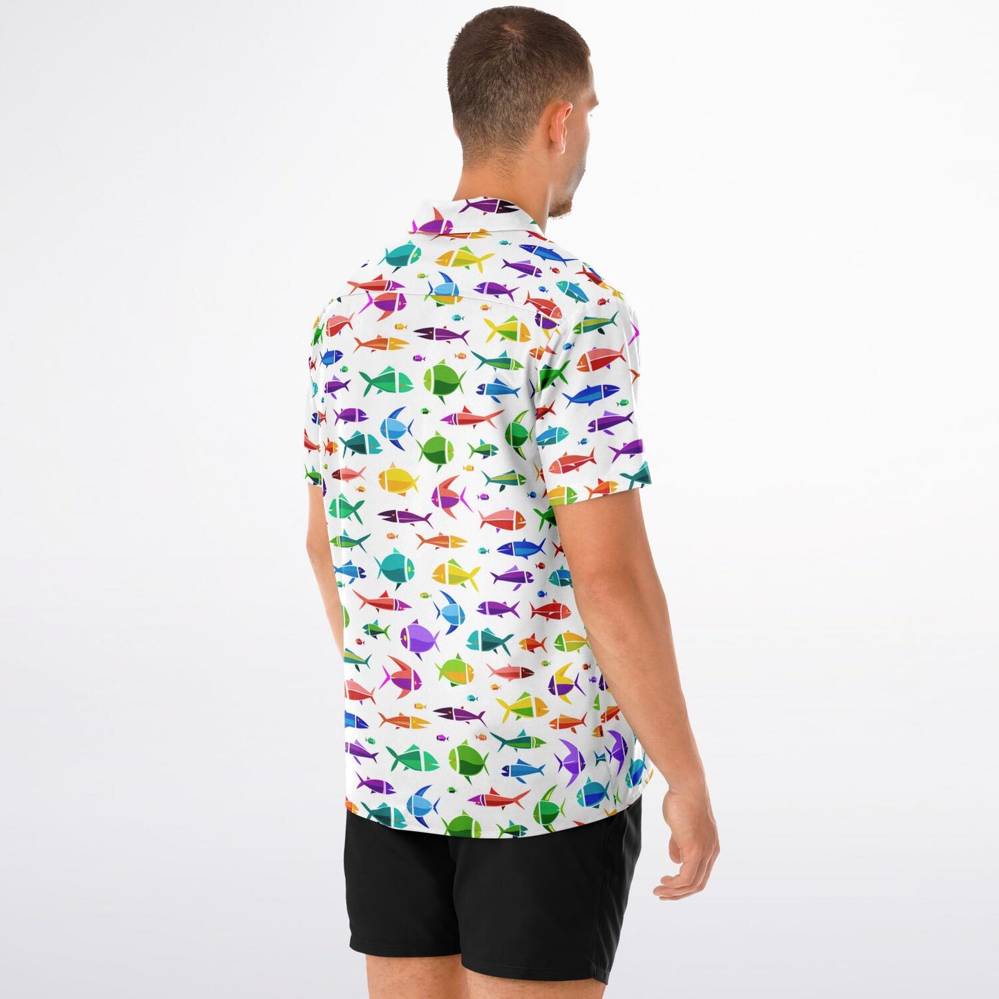 'Fishies' Short Sleeve Button-Down Shirt