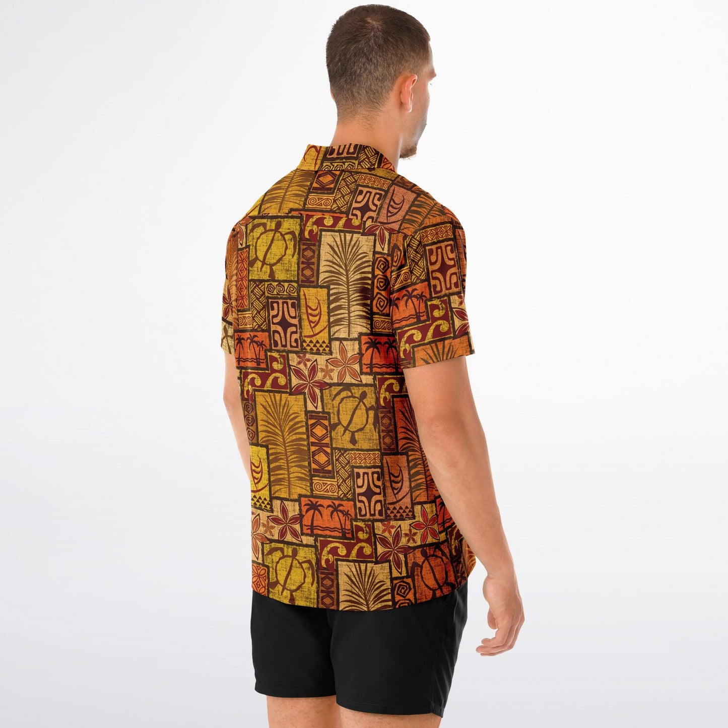 Moku Malihini Pele Sunset Short Sleeve Button-Down Shirt