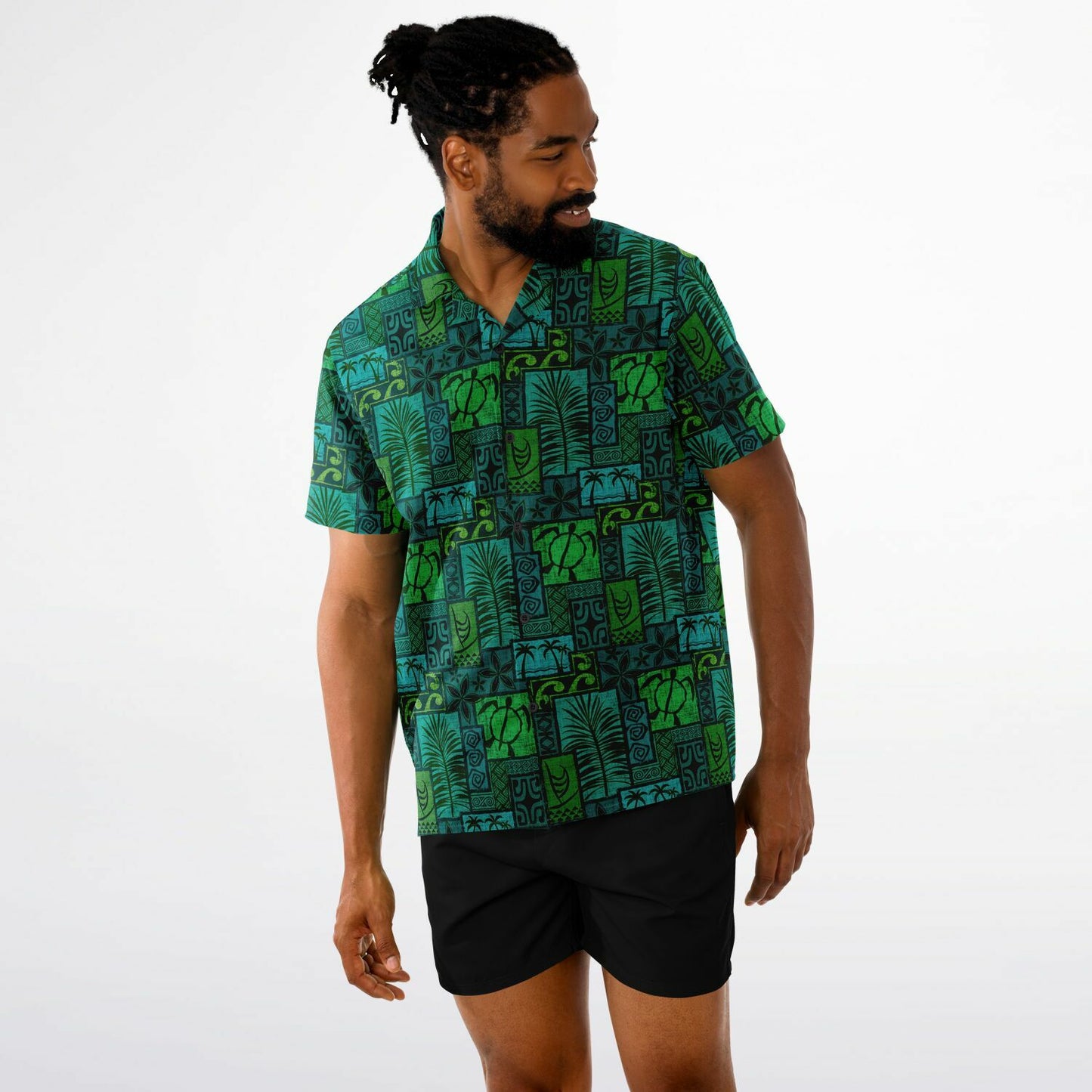 Moku Malihini Green Forest Short Sleeve Button-Down Shirt - AOP