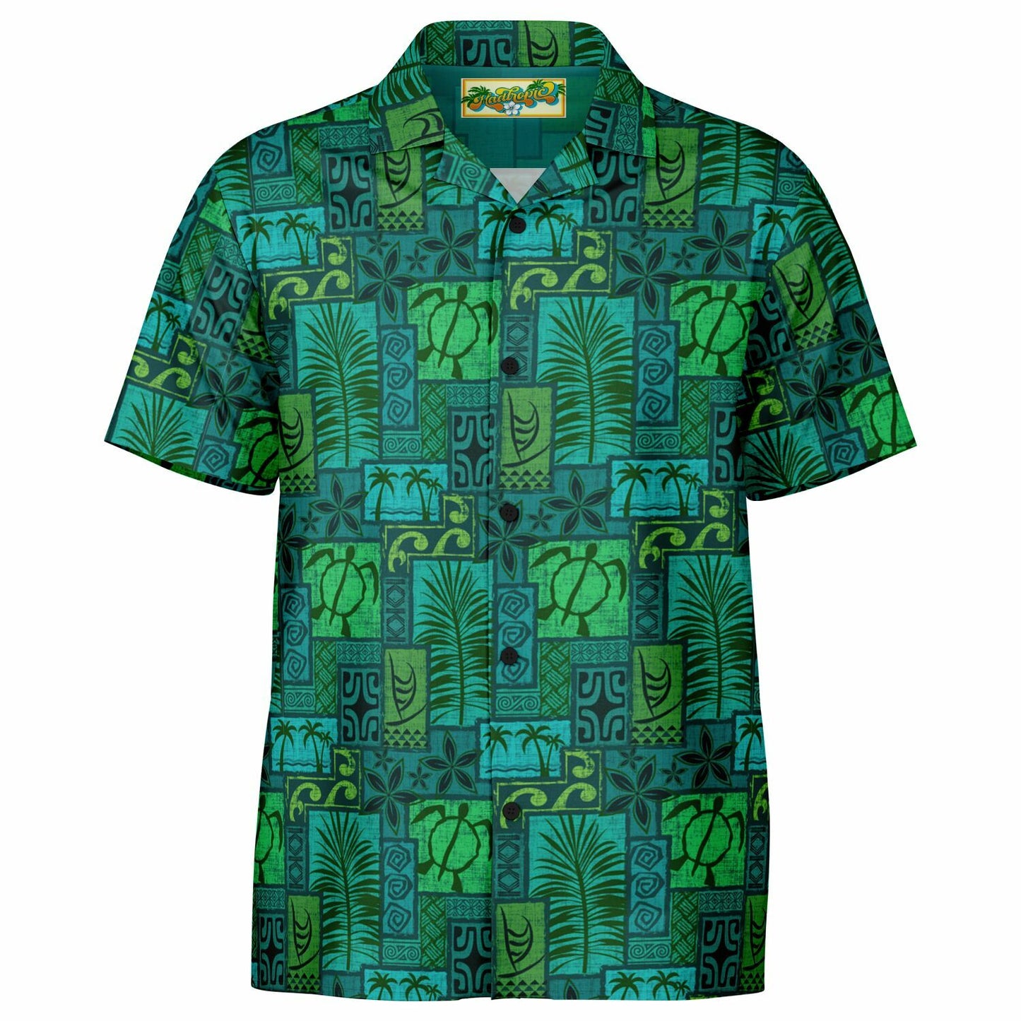 Moku Malihini Green Forest Short Sleeve Button-Down Shirt - AOP