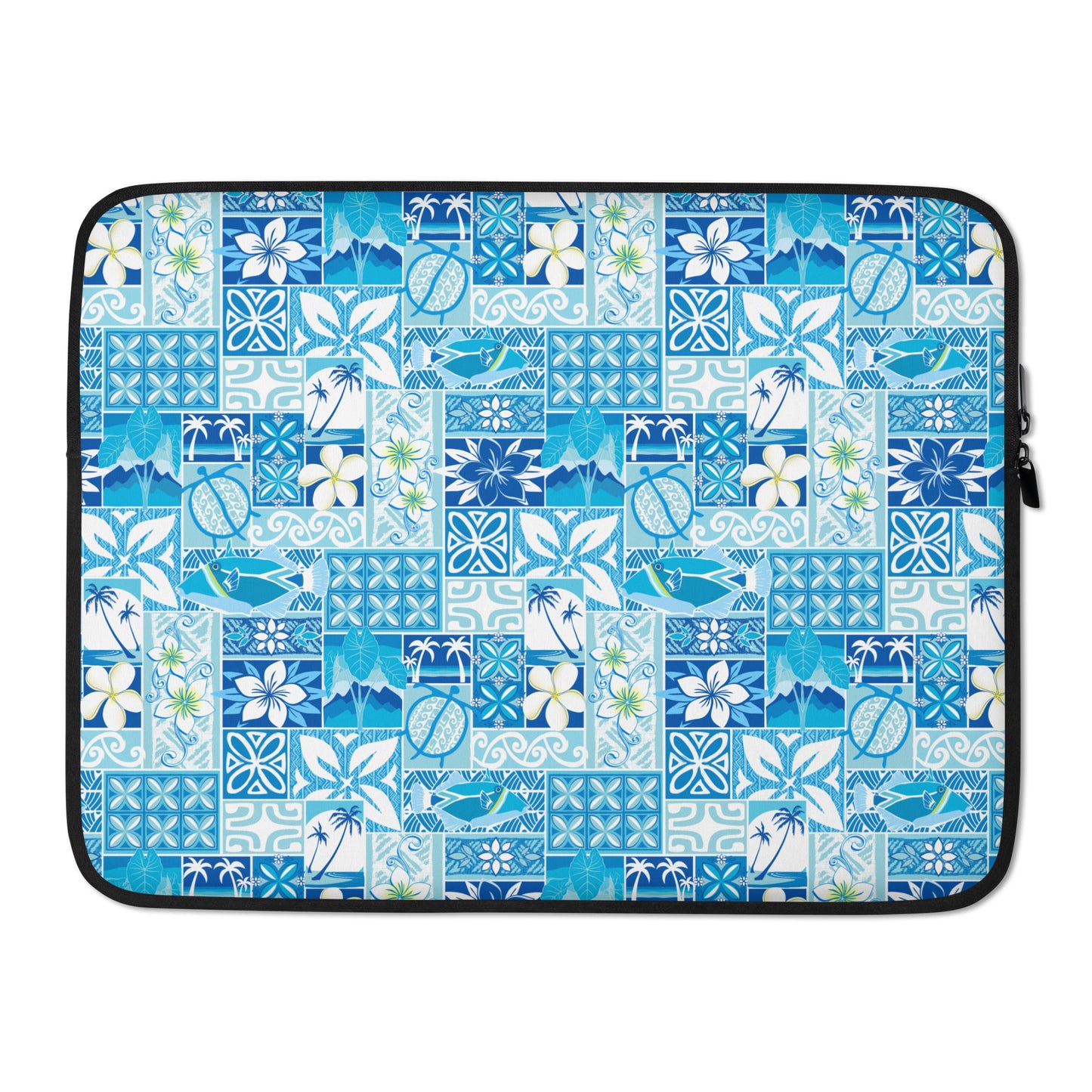 Blue Hawaiian Motif Laptop Sleeve