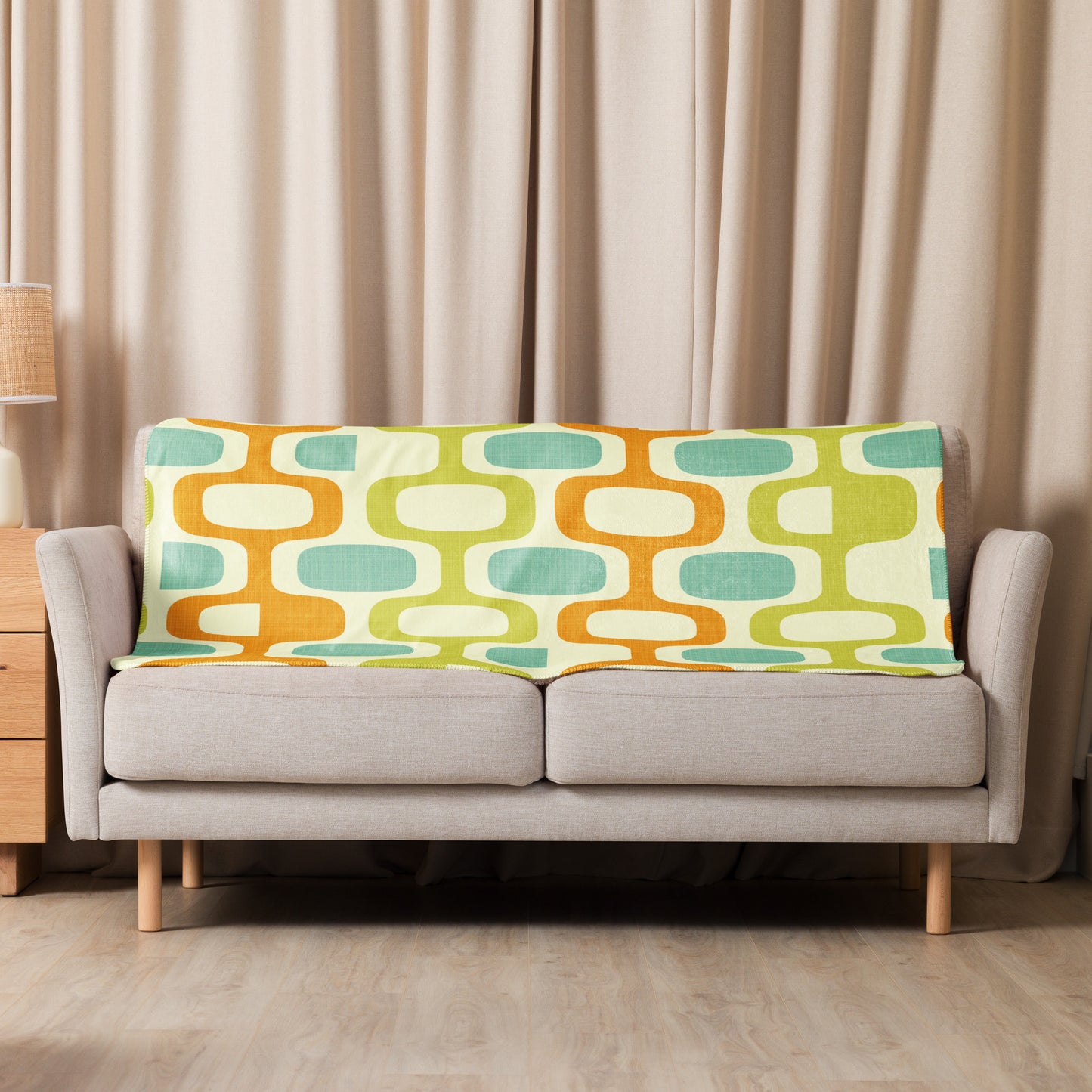 Tangerine Kiwi Caruso Sherpa blanket