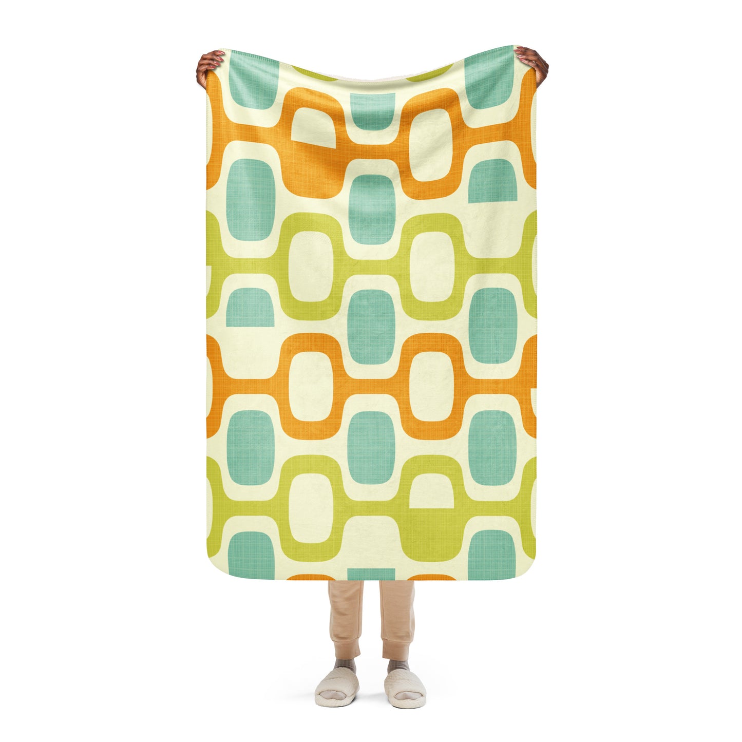 Tangerine Kiwi Caruso Sherpa blanket