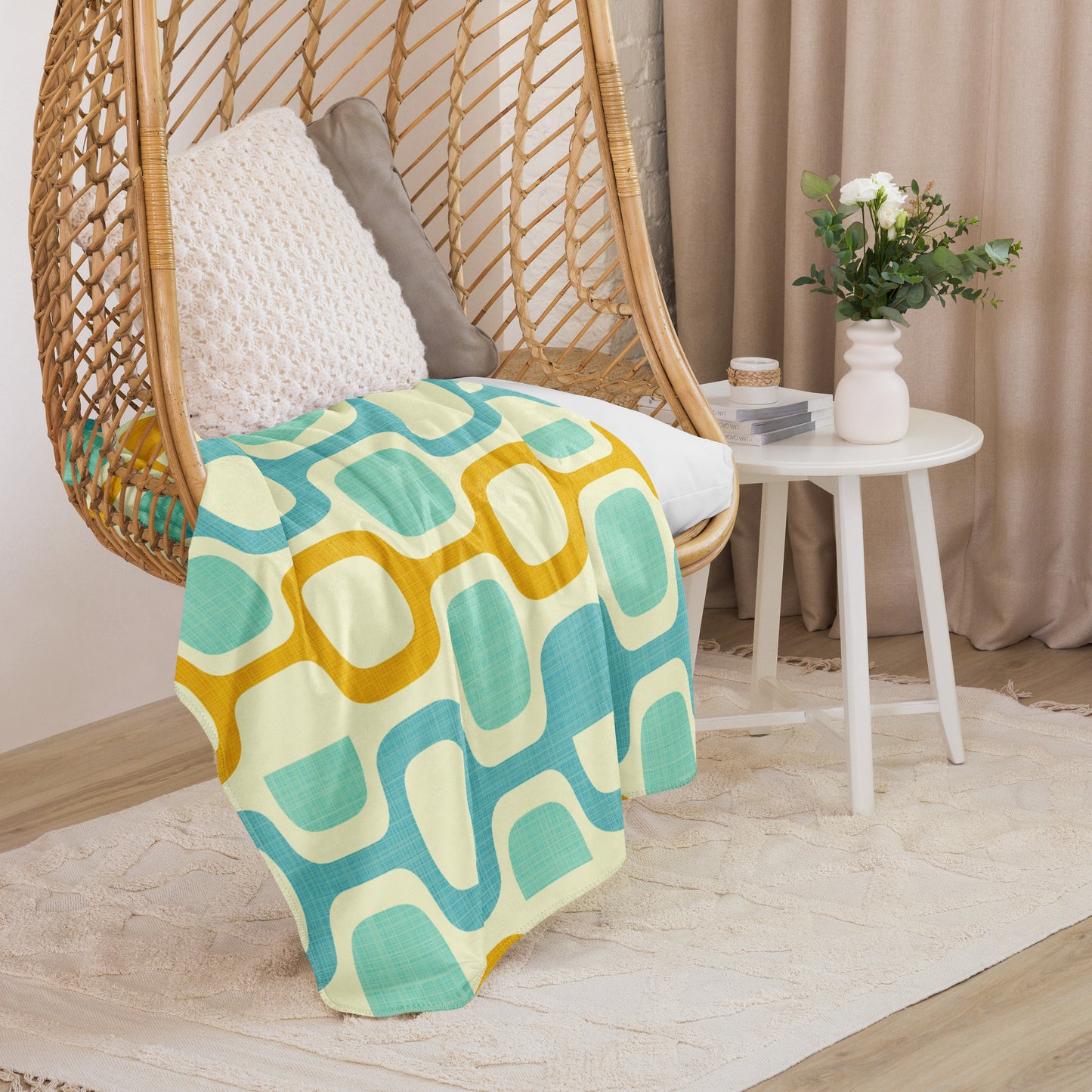 Marigold Lagoon Sherpa blanket