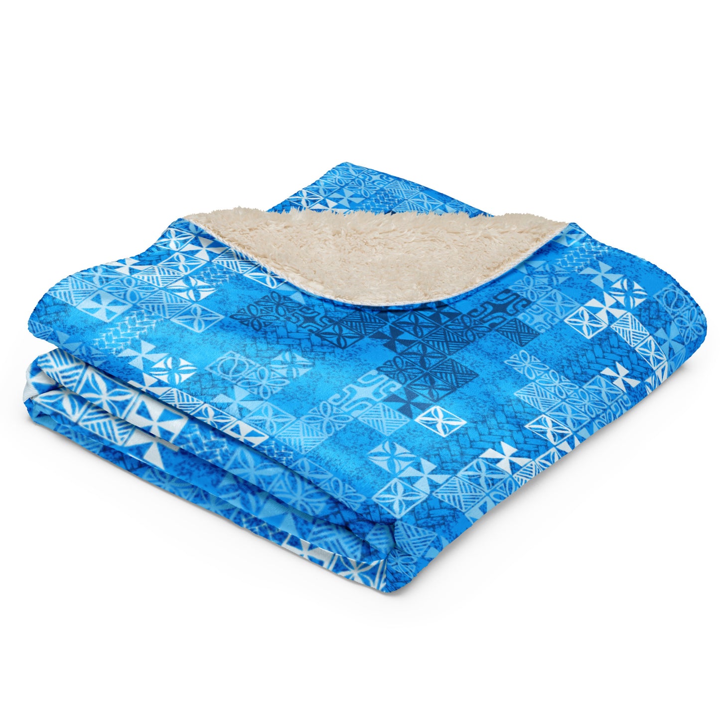 Tapa Tuesday Blue Sherpa blanket