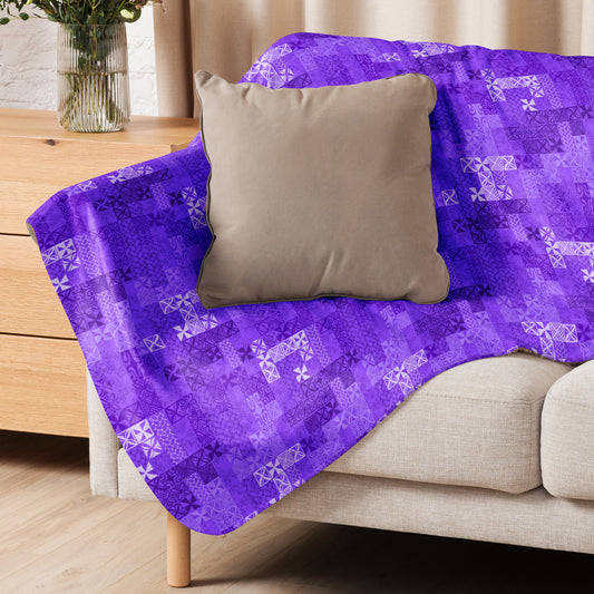 Tapa Tuesday Purple Sherpa blanket
