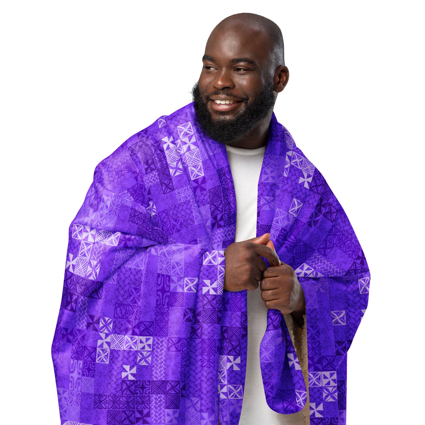 Tapa Tuesday Purple Sherpa blanket