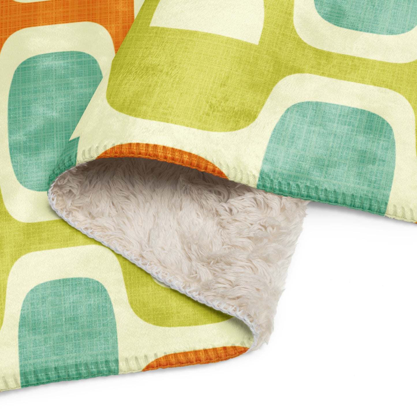 Tangerine Kiwi Caruso Sherpa blanket