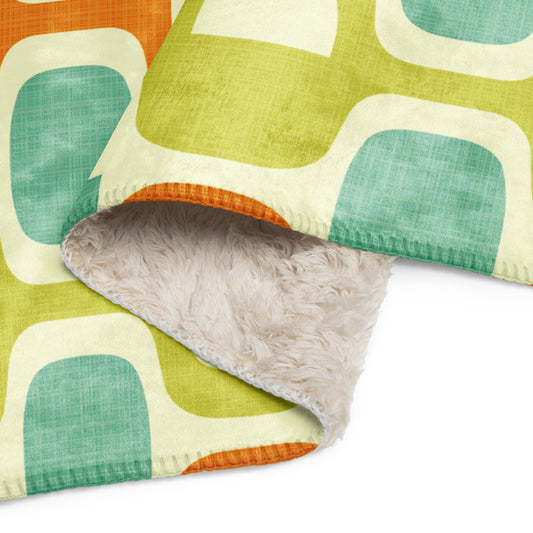 Tangerine Kiwi Caruso Sherpa blanket